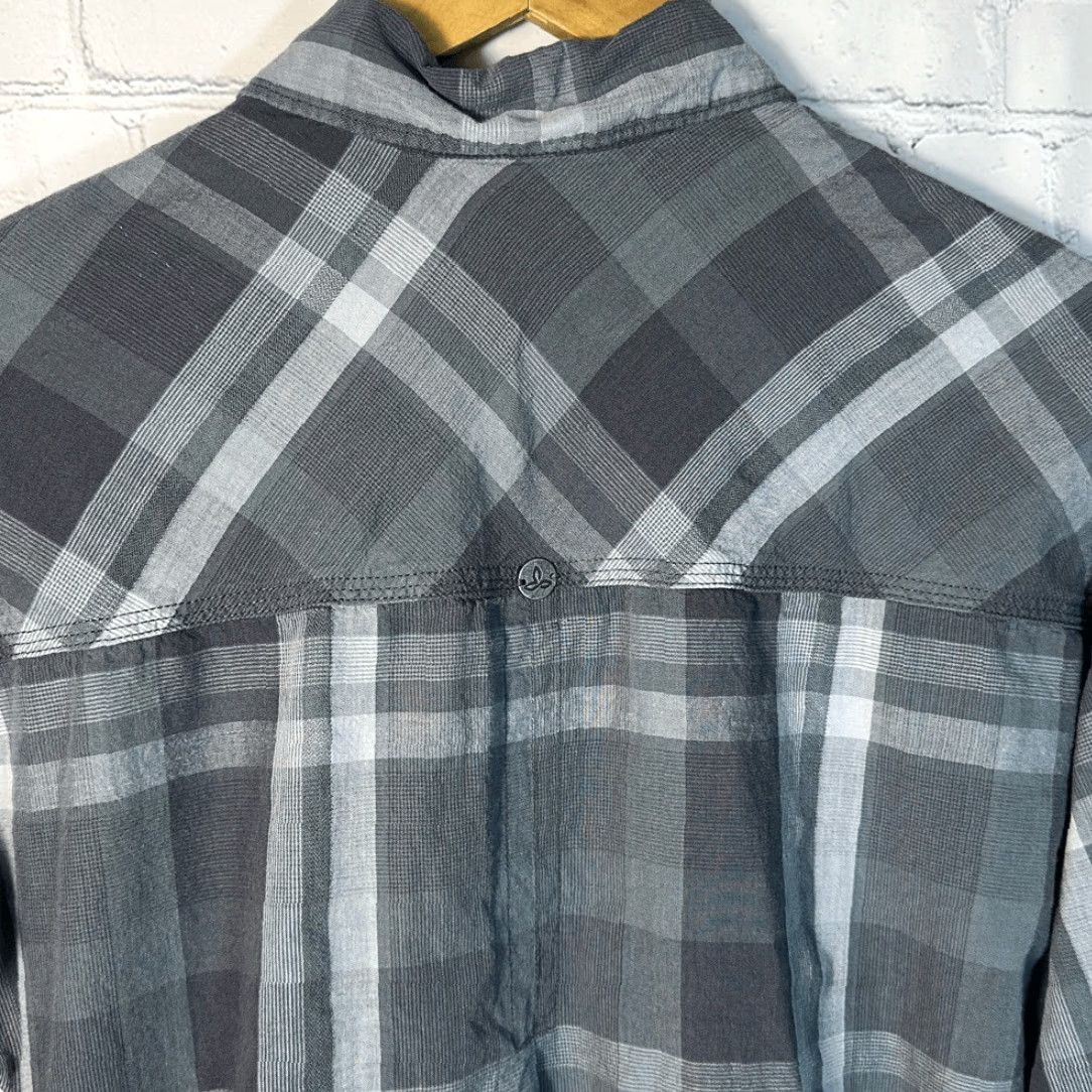 Prana prAna Deryn Dress Shirt Dress Gray Plaid Pockets Roll Tab Sleeve Size S Womens Midi Short Sleeve Shirtdress Size S / US 4 / IT 40 - 5 Thumbnail