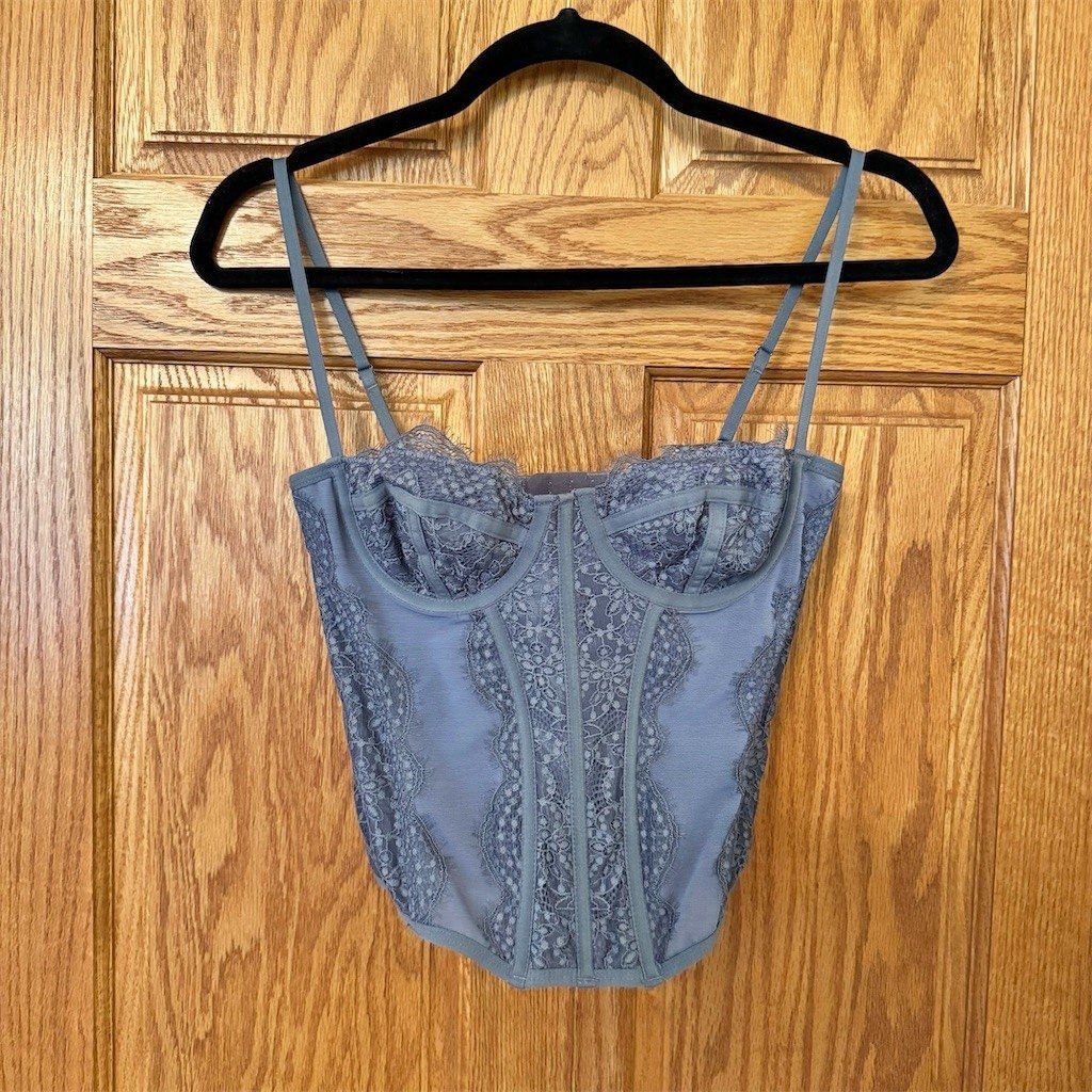 Other Out From Under Corset Bustier Top Womens M Grey-Gray Lace S Size M / US 6-8 / IT 42-44 - 1 Thumbnail