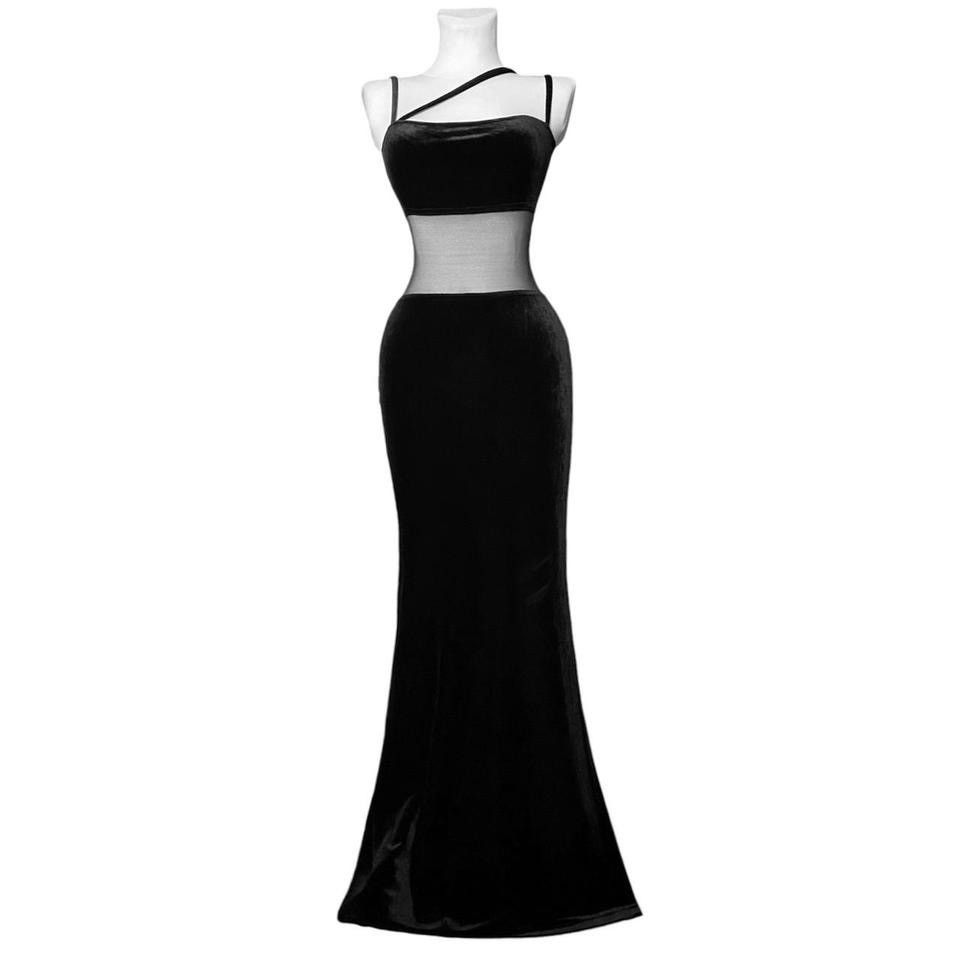 Vintage Velvet maxi dress with transparent details Size S / US 4 / IT 40 - 1 Thumbnail