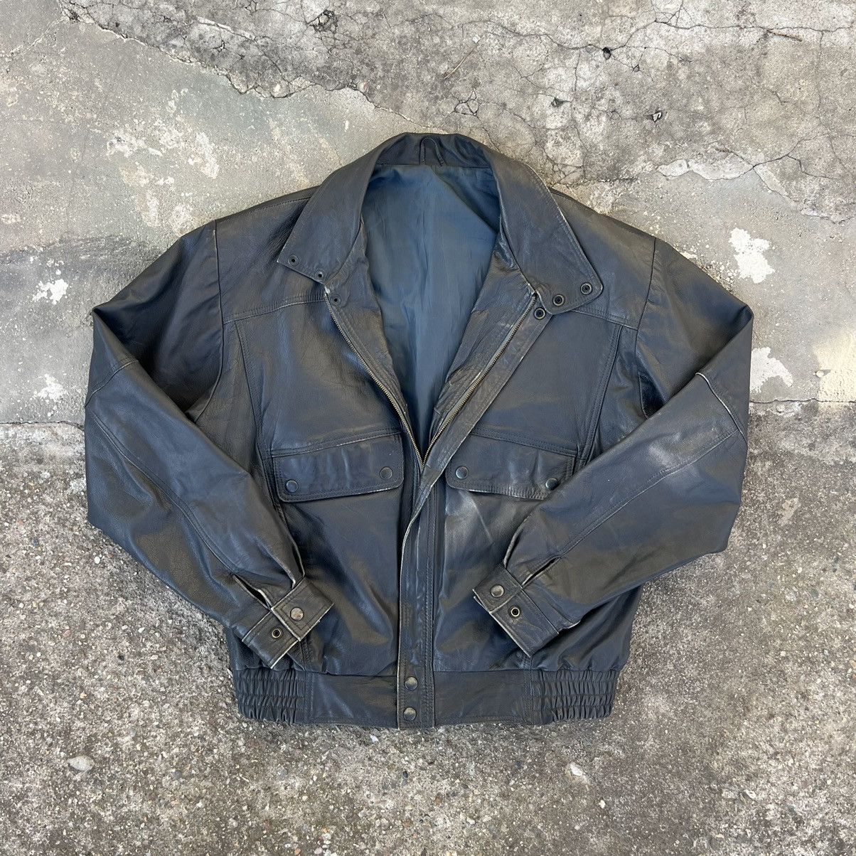 Leather × Vintage Vintage Genuine Real Leather Jacket High Quality Rock Punk Size US L / EU 52-54 / 3 - 1 Thumbnail