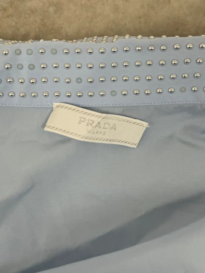 Prada SS2022 Prada Baby Blue Signature Studded Jacket Size US M / EU 48-50 / 2 - 11 Thumbnail