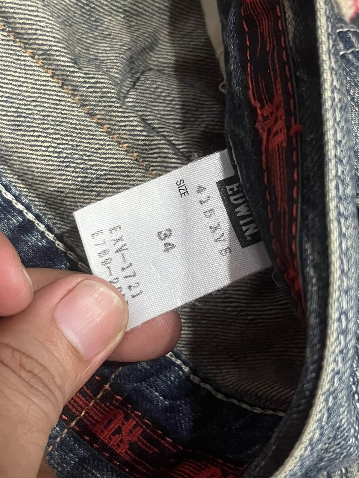 Edwin ⚡️Distressed⚡️Vintage Edwin XVS Buckle Back Mud Blue Wash Jean Size US 34 / EU 50 - 18 Thumbnail
