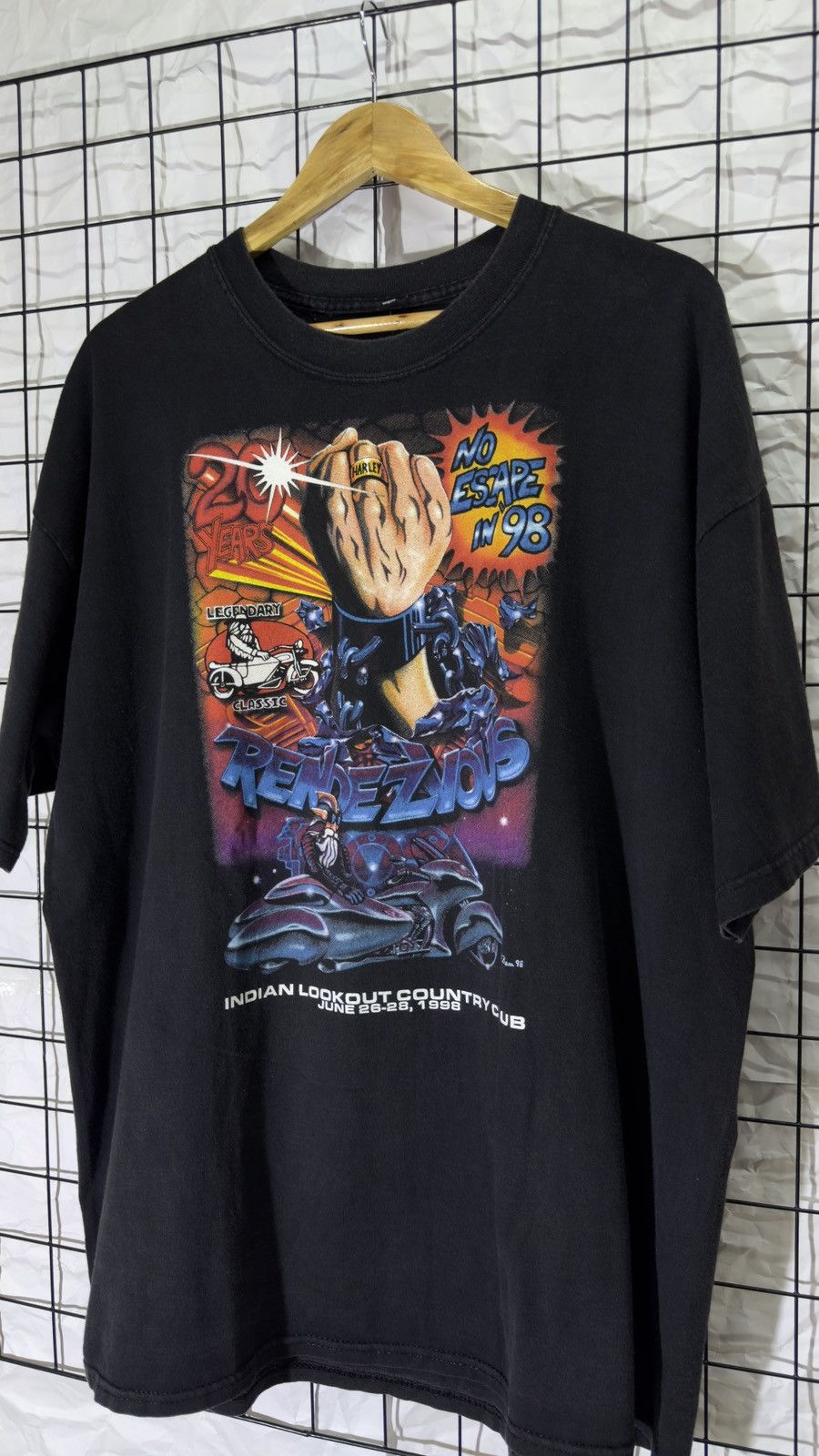 West Coast Choppers Vintage 1998 rendezvous motorbike chooper tee shirt Size US XL / EU 56 / 4 - 3 Thumbnail