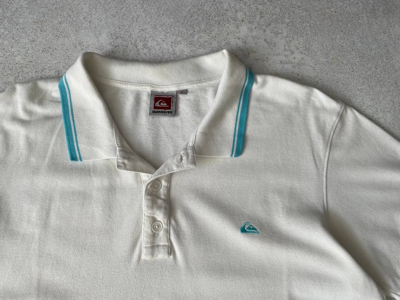 Quicksilver × Quiksilver × Vintage Vintage 90s Quiksilver White Polo Surf Style Y2K Rare Item Size US L / EU 52-54 / 3 - 1 Thumbnail