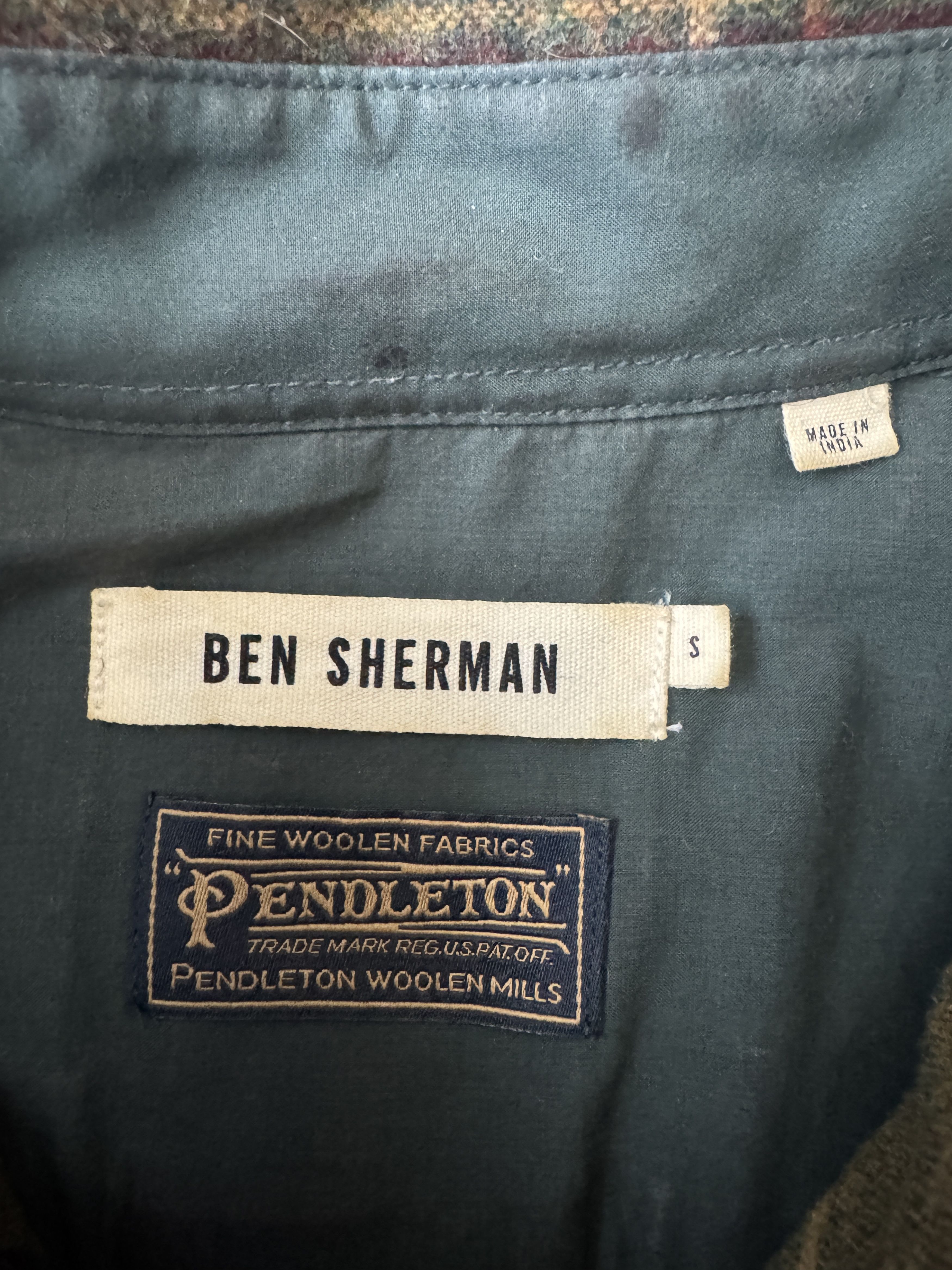 Pendleton Ben Sherman x Pendleton Woolen Mills - 100% Wool Plaid Shirt Size US S / EU 44-46 / 1 - 4 Thumbnail