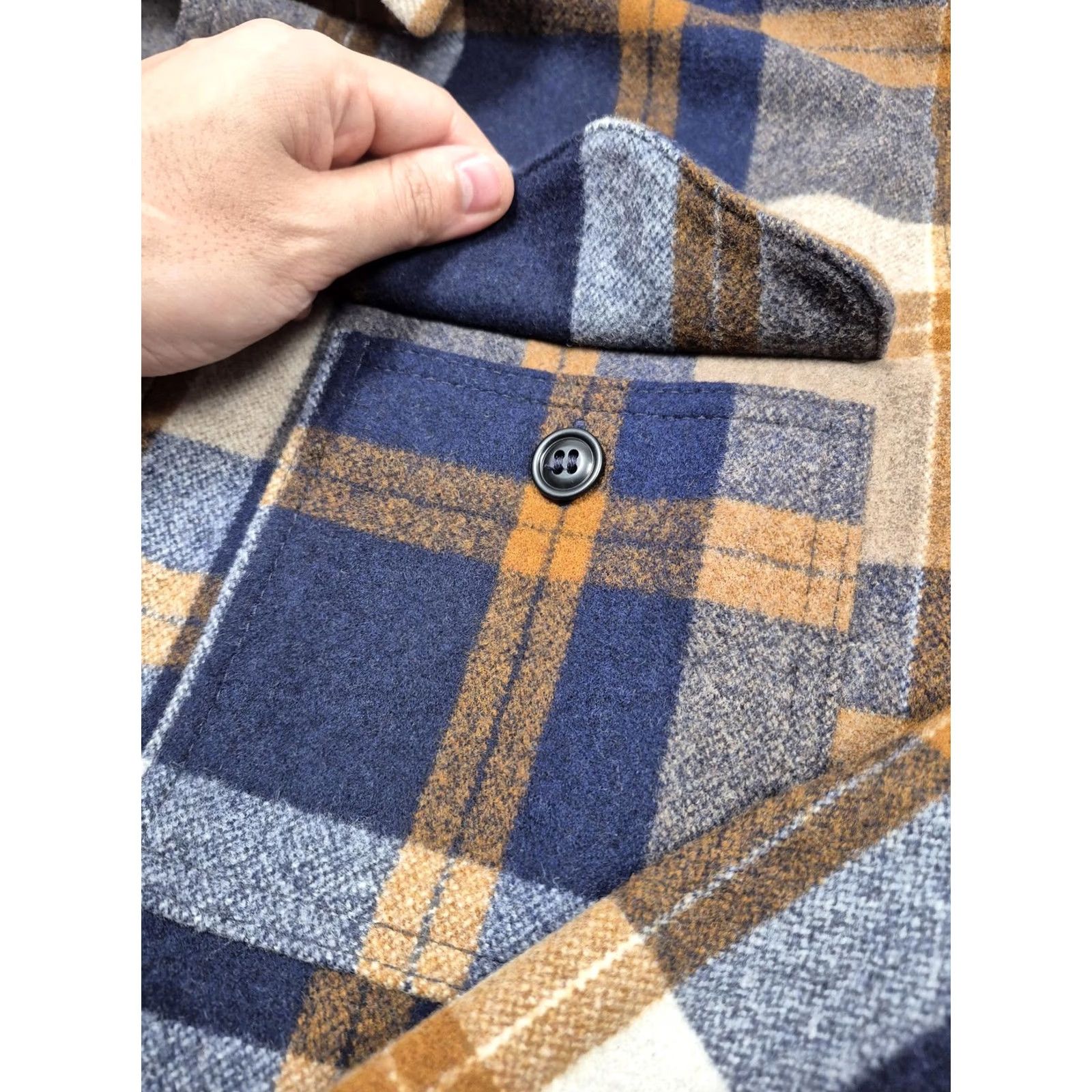 Filson VINTAGE Filson Wool Jac-Shirt LT Navy/Bronze Workwear Limited Edition Shirt Mens LT Heavyweight Flannel Plaid Size US L / EU 52-54 / 3 - 4 Thumbnail