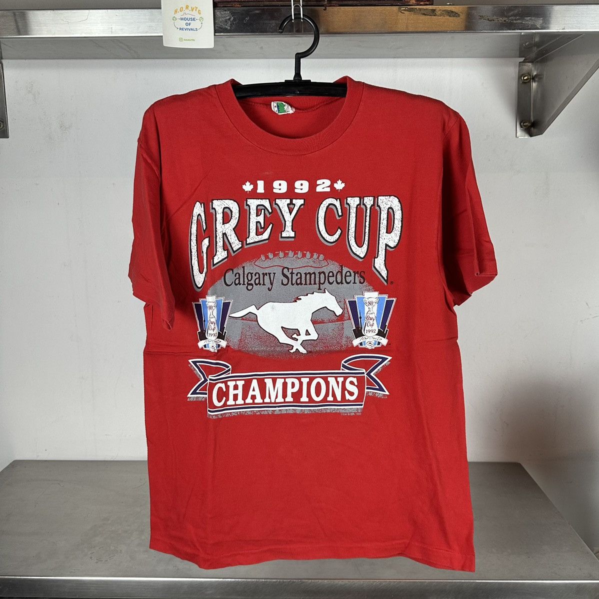 NFL × Vintage Vintage 1992 Calgary Stampeders Grey Cup Champions CFL Shirt Size US L / EU 52-54 / 3 - 1 Thumbnail