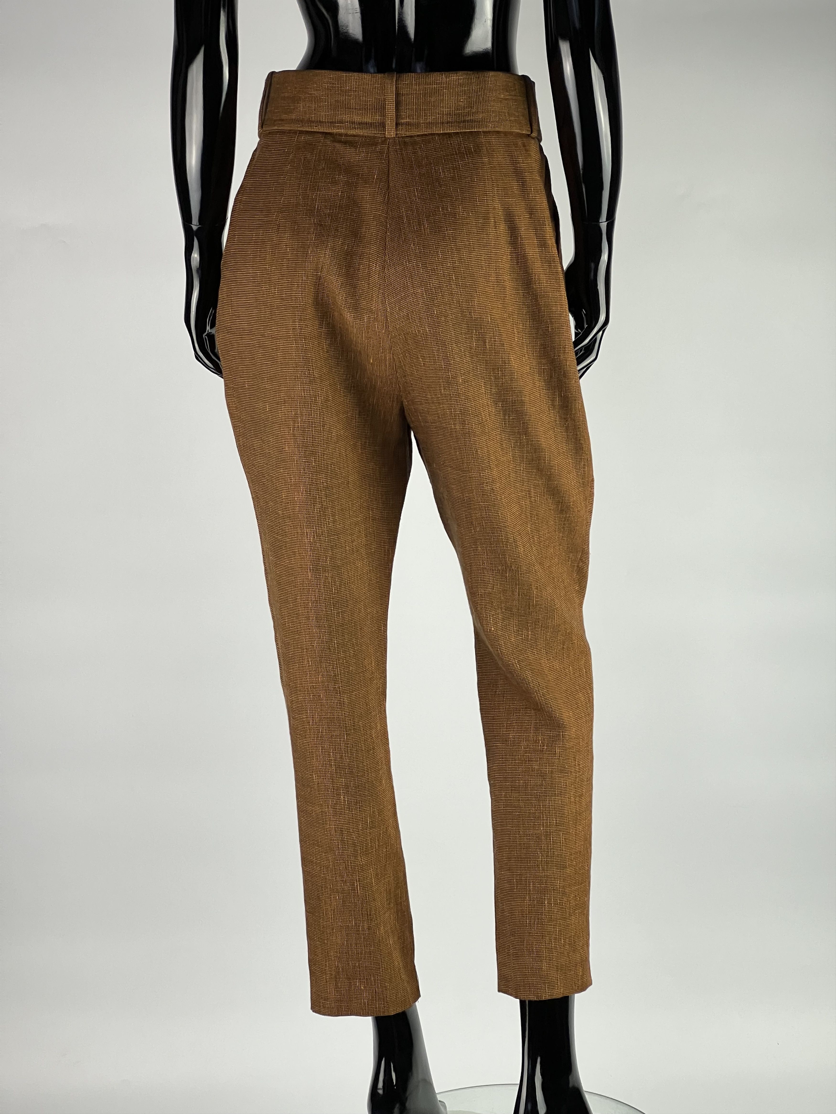 Other Uterque Linen Cotton Belted Pants Size 28/M Size 28" / US 6 / IT 42 - 3 Thumbnail