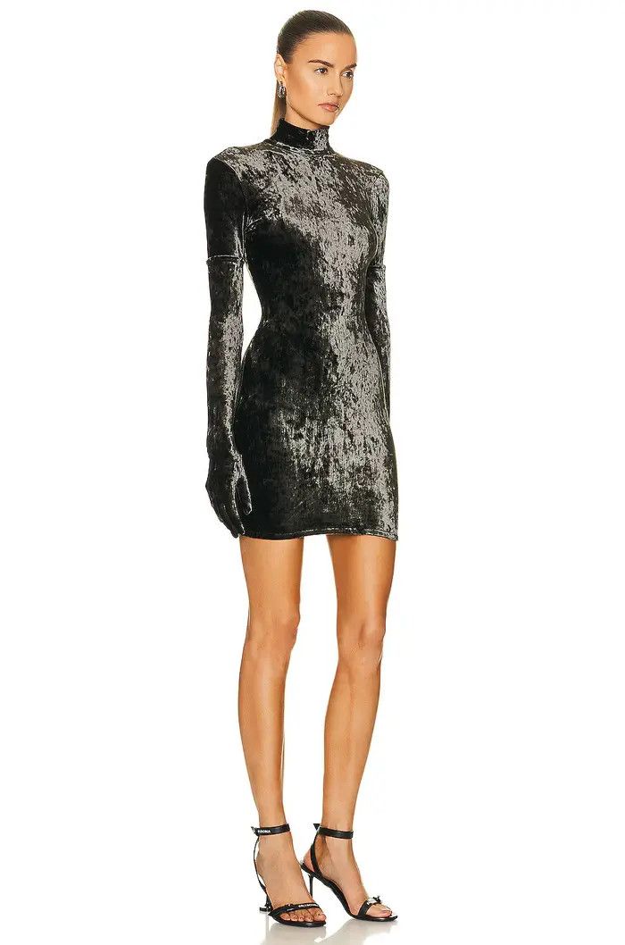 Balenciaga o1bcso1str0326 Turtleneck Dress in Ebony Brown Size M / US 6-8 / IT 42-44 - 3 Thumbnail