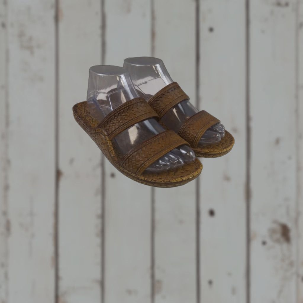 Vintage Rockin Footwear Sandal Slide Women's Size 8 Brown PVC Textured Boho Slip-On Sandal Bohemian Straps Size US 6 / IT 36 - 1 Thumbnail