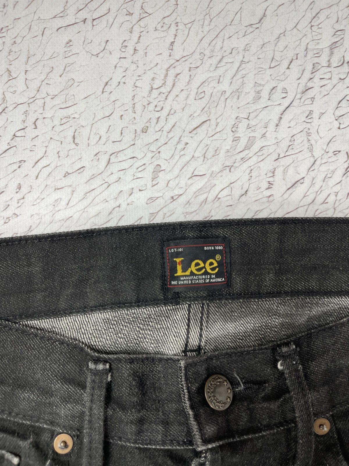 Lee Lee made in USA selvedge graphite black denim jeans Size US 31 - 12 Thumbnail