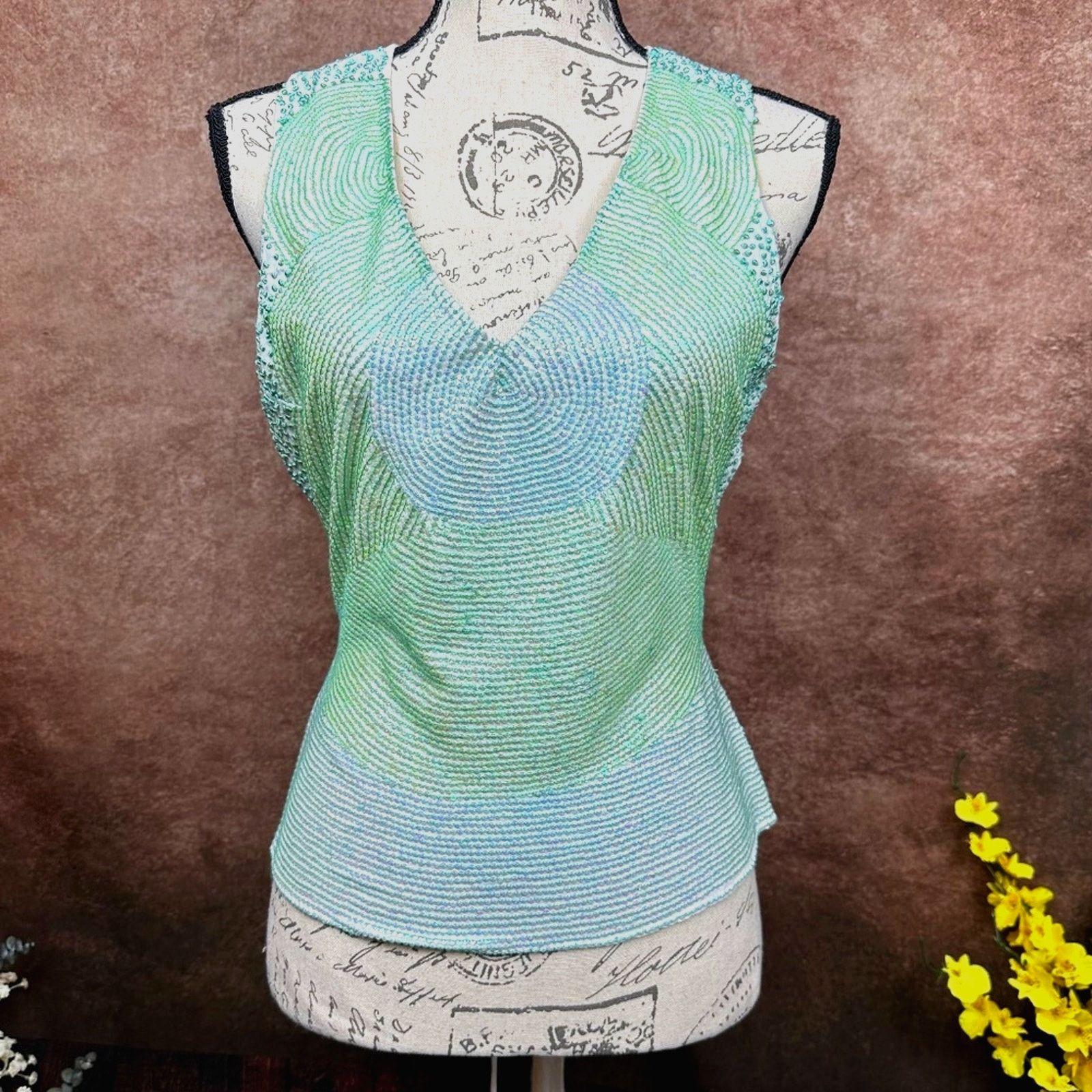 Other Nougat London Sequined Tie Back Top Blue/Turquoise/Green 2 Size XS / US 0-2 / IT 36-38 - 3 Thumbnail