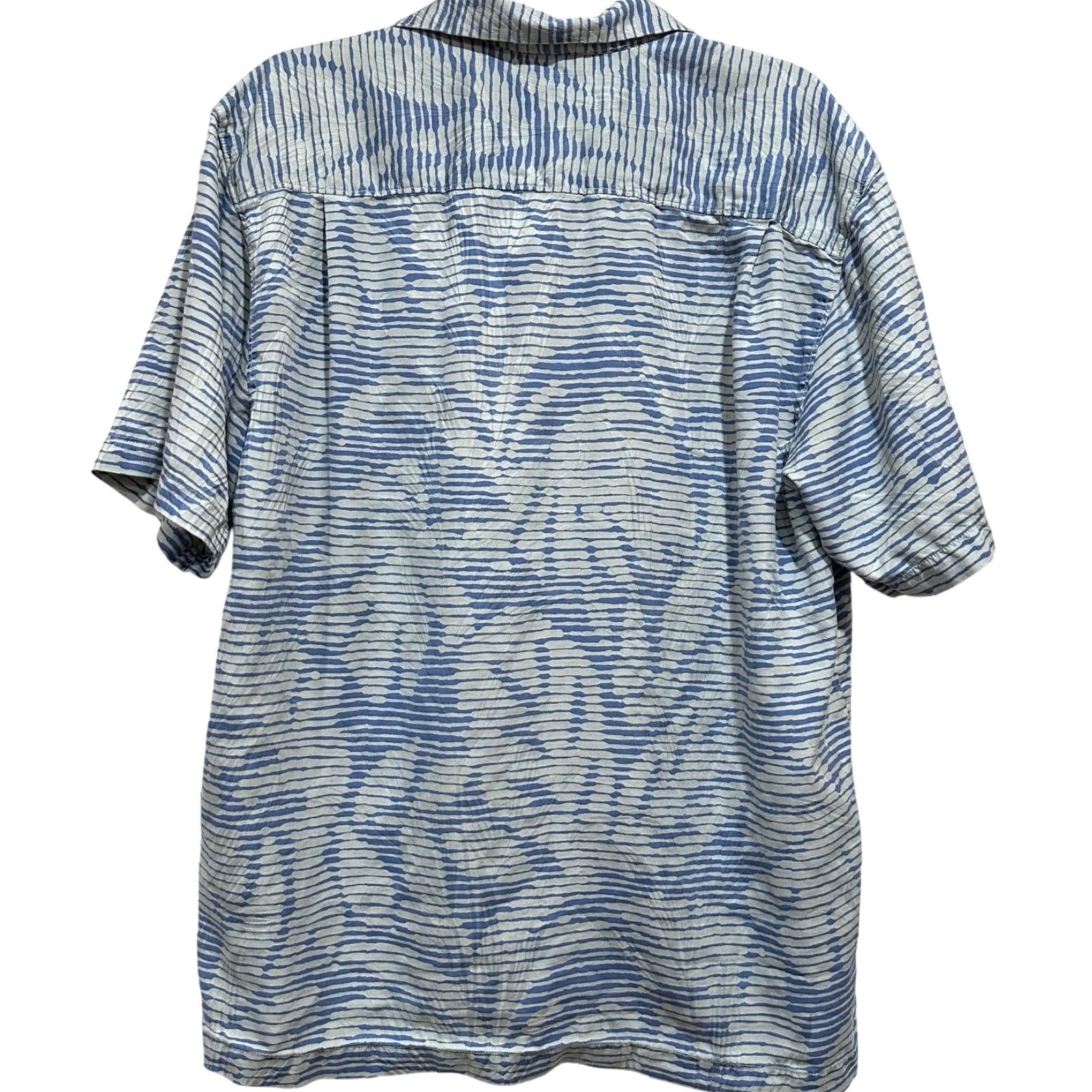 Tommy Bahama Tommy Bahama Hawaiian Shirt Men L Blue White Floral Stripe Aloha 100% Silk Camp Size US L / EU 52-54 / 3 - 3 Thumbnail