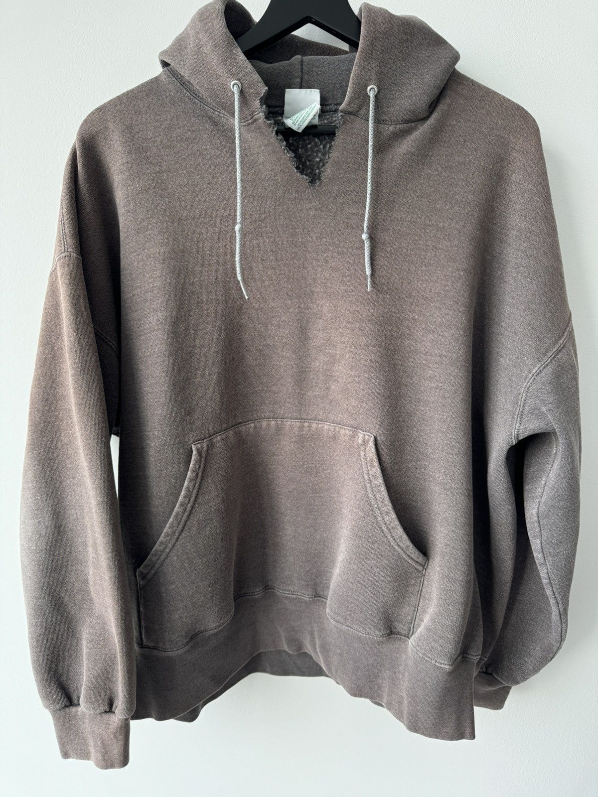 VINTAGE 90s FADED BROWN HOODIE THRASHED OVERSIZED BOXY