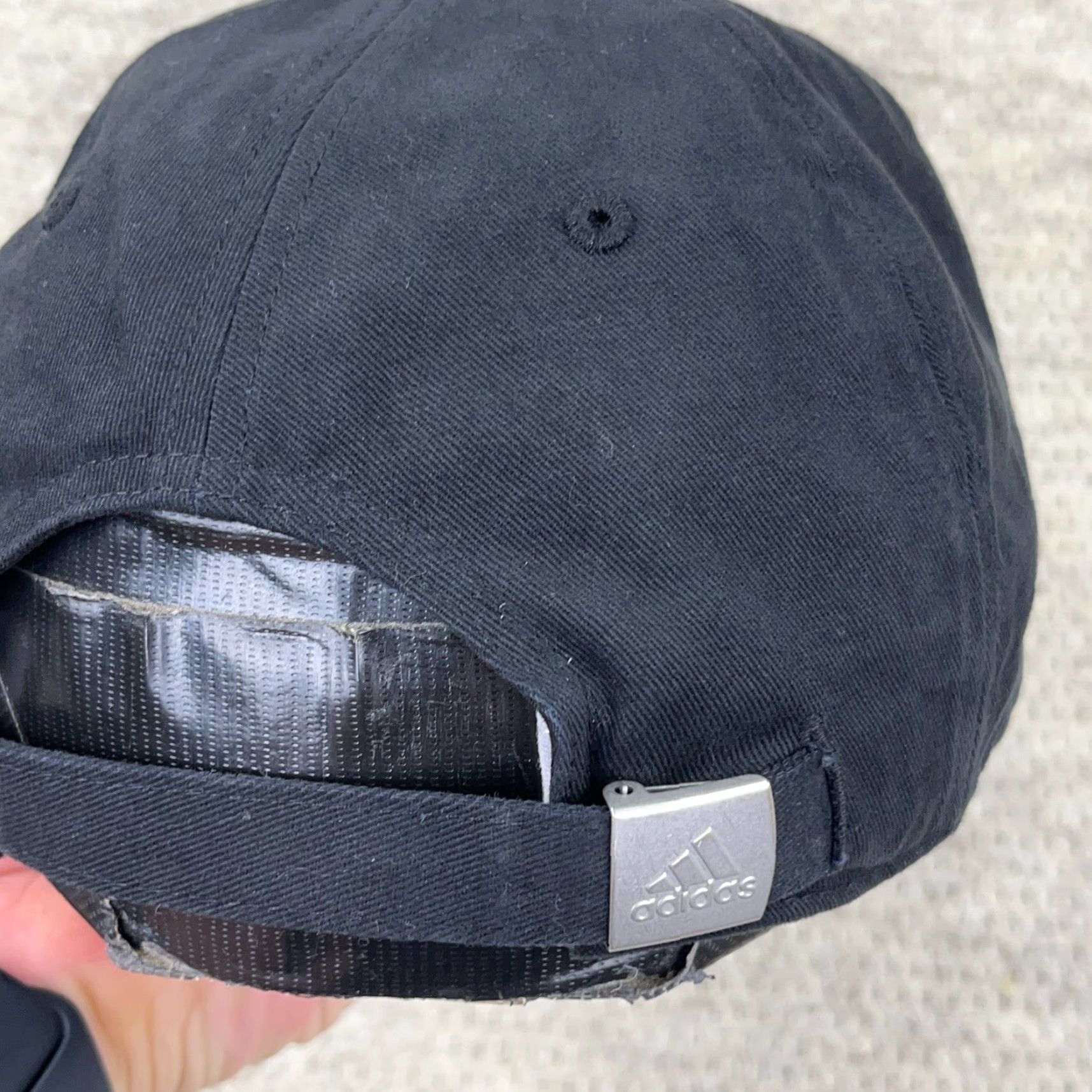 Adidas Adidas Hat Cap Strap Back Black Gray Spell Out Dad Clima Llite Dad Basic Mens Size ONE SIZE - 2 Thumbnail