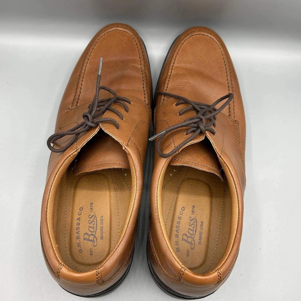 G.H. Bass & Co. G.H Bass & Co. Sheldon Derby Dress Shoes 11M Leather Moc Toe Size US 11 / EU 44 - 3 Thumbnail