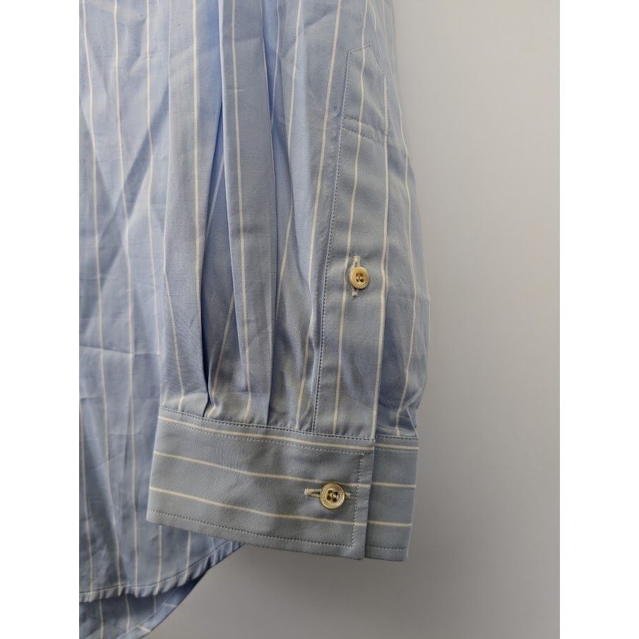 o1rshd1 Stripe Button Up Shirt in Light Blue/White