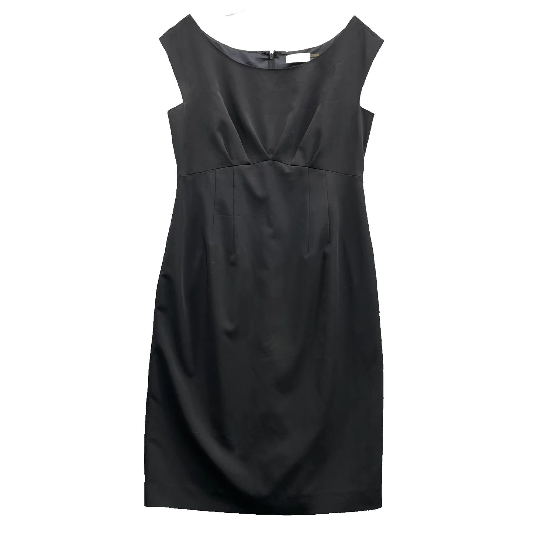 Calvin Klein Calvin Klein Sheath Dress Women's 8 Black - 90s Classic Cocktail Sleeveless Knee Length Boat Neck Zip Dress Size M / US 6-8 / IT 42-44 - 2 Thumbnail
