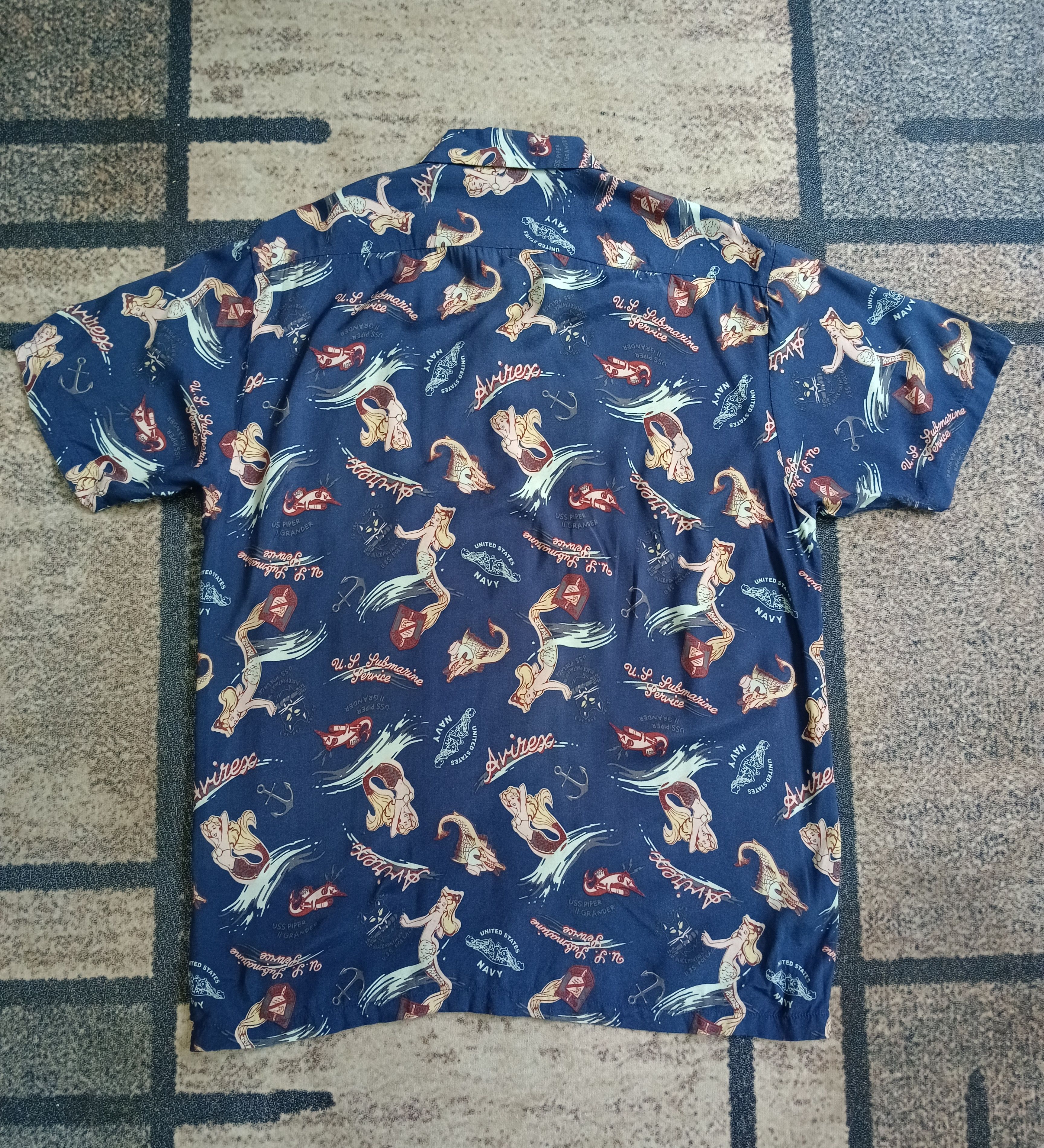 Avirex RARE🔥AVIREX X USN FULLPRINT BUTTON UP Size US L / EU 52-54 / 3 - 3 Thumbnail
