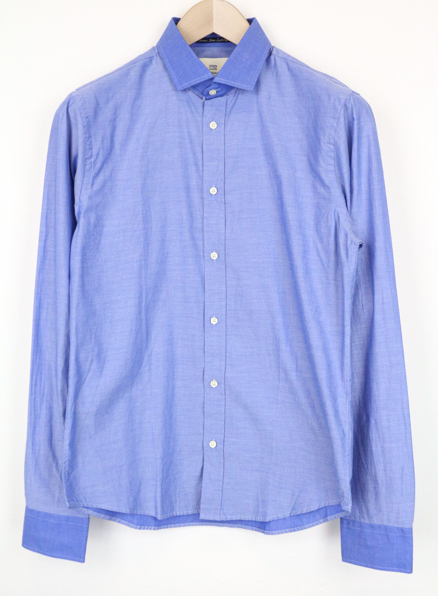 Scotch & Soda AMS COUTURE S Blue Slim Cotton Shirt 75106 Size US S / EU 44-46 / 1 - 1 Thumbnail