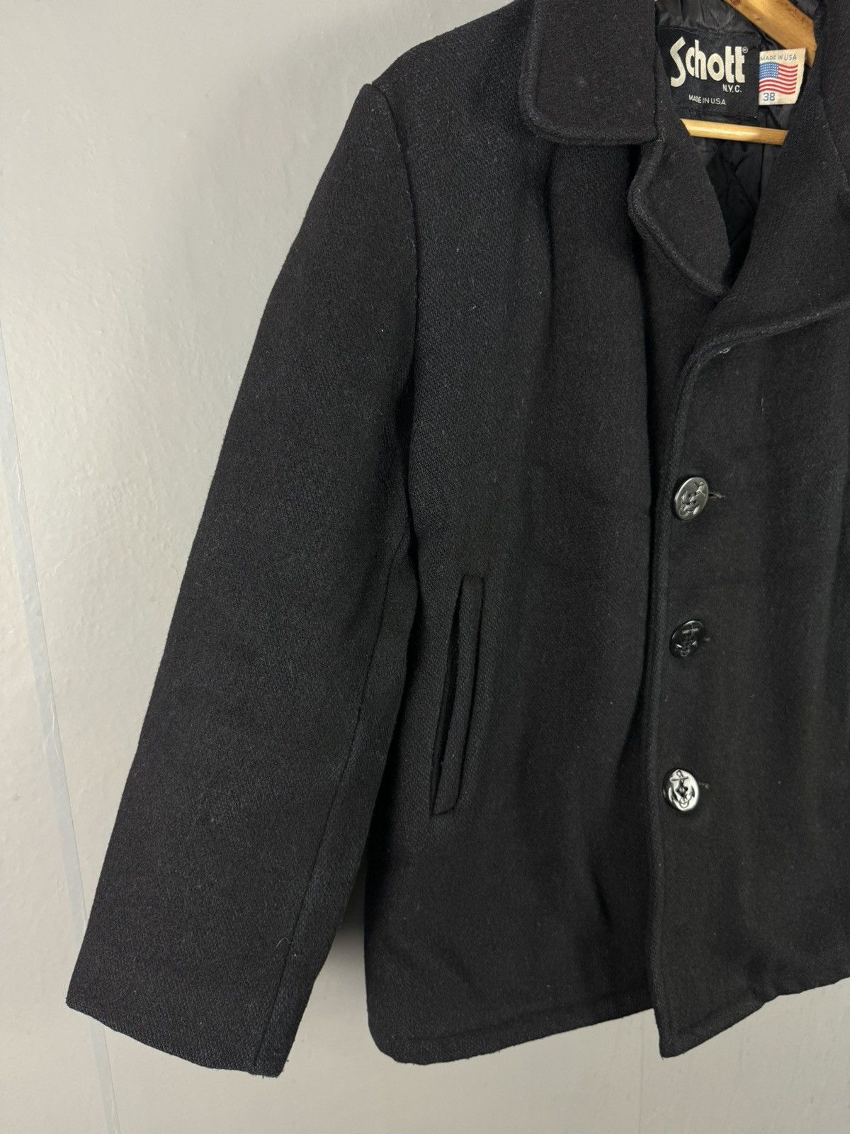 Schott VINTAGE SCHOTT NYC WOOL PEACOAT JACKET Size US S / EU 44-46 / 1 - 3 Thumbnail