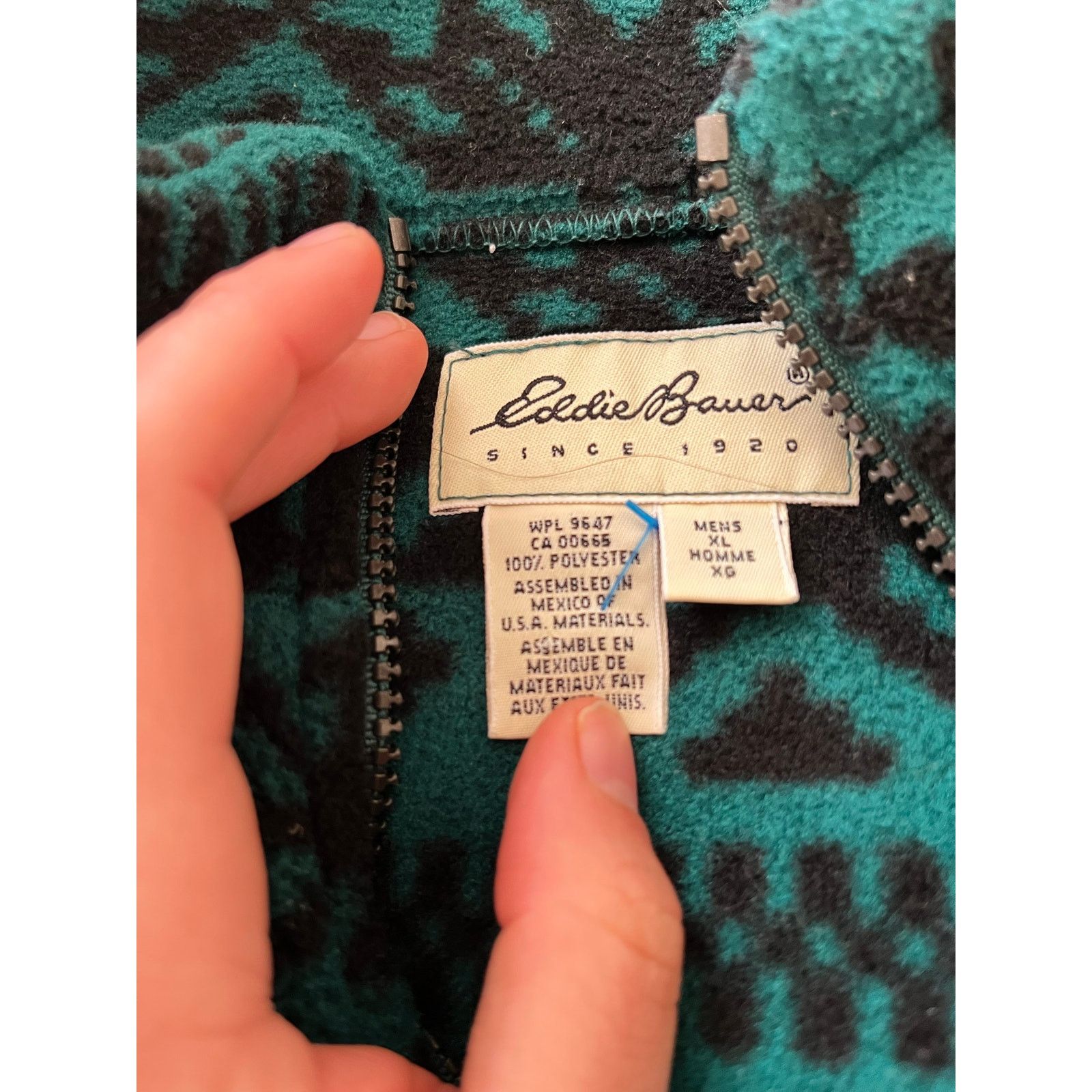 Eddie Bauer Vtg Eddie Bauer jacket polartec Mens XL Green Fair Isle Size US L / EU 52-54 / 3 - 3 Thumbnail