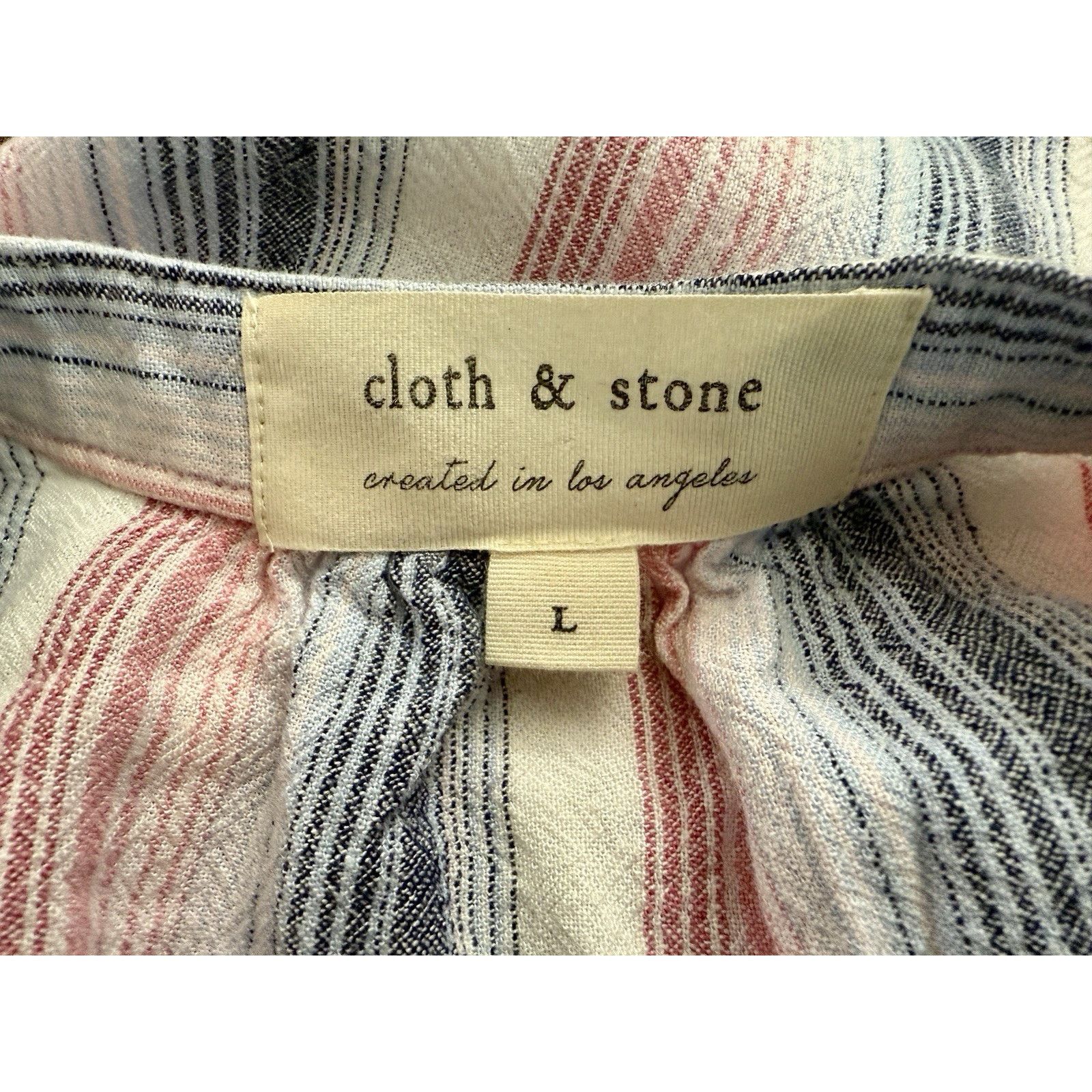 Other Cloth & Stone Anthropologie Womens Rayon Stripe Blouse EUC Size L / US 10 / IT 46 - 9 Thumbnail