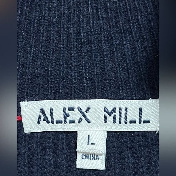 Alex Mill Alex Mill Navy Merino Wool 1/4 Zip Sweater - Size L Size US L / EU 52-54 / 3 - 4 Thumbnail