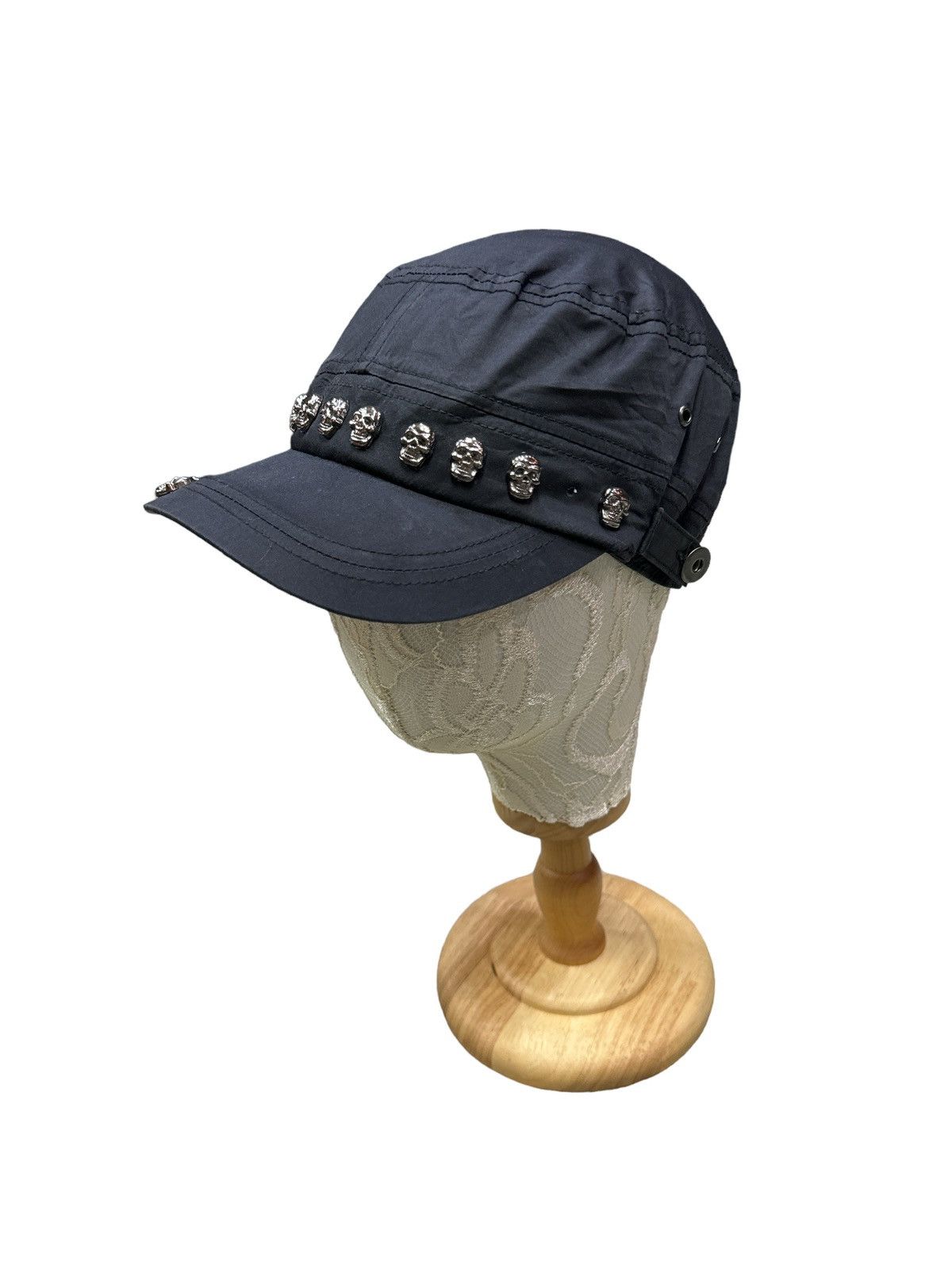 Japanese Brand SKULL STUDDED PAINTER CAP HAT Size ONE SIZE - 2 Thumbnail