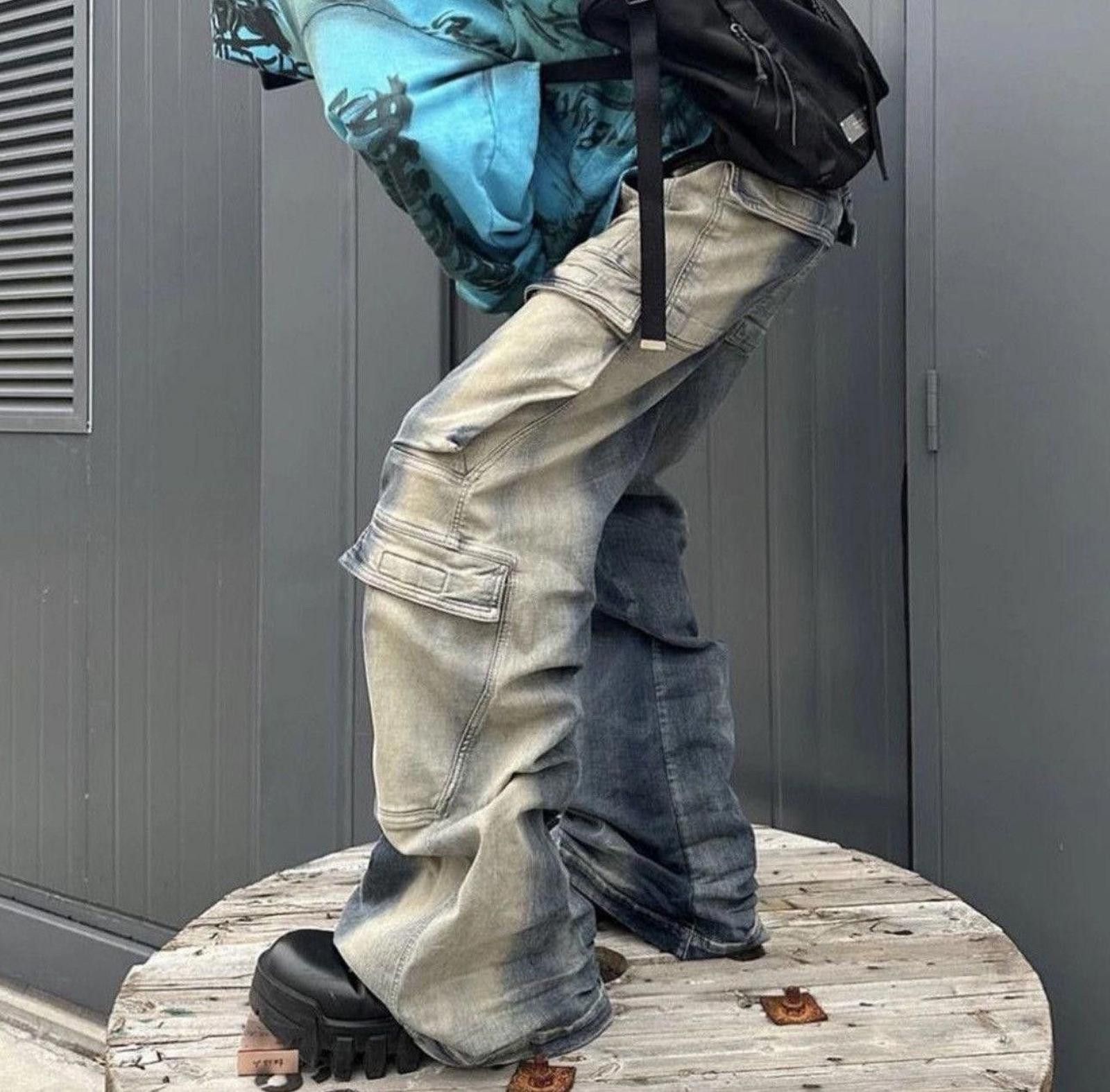 Japanese Brand Baggy Cargo Denim Jeans Size US 32 / EU 48 - 3 Thumbnail