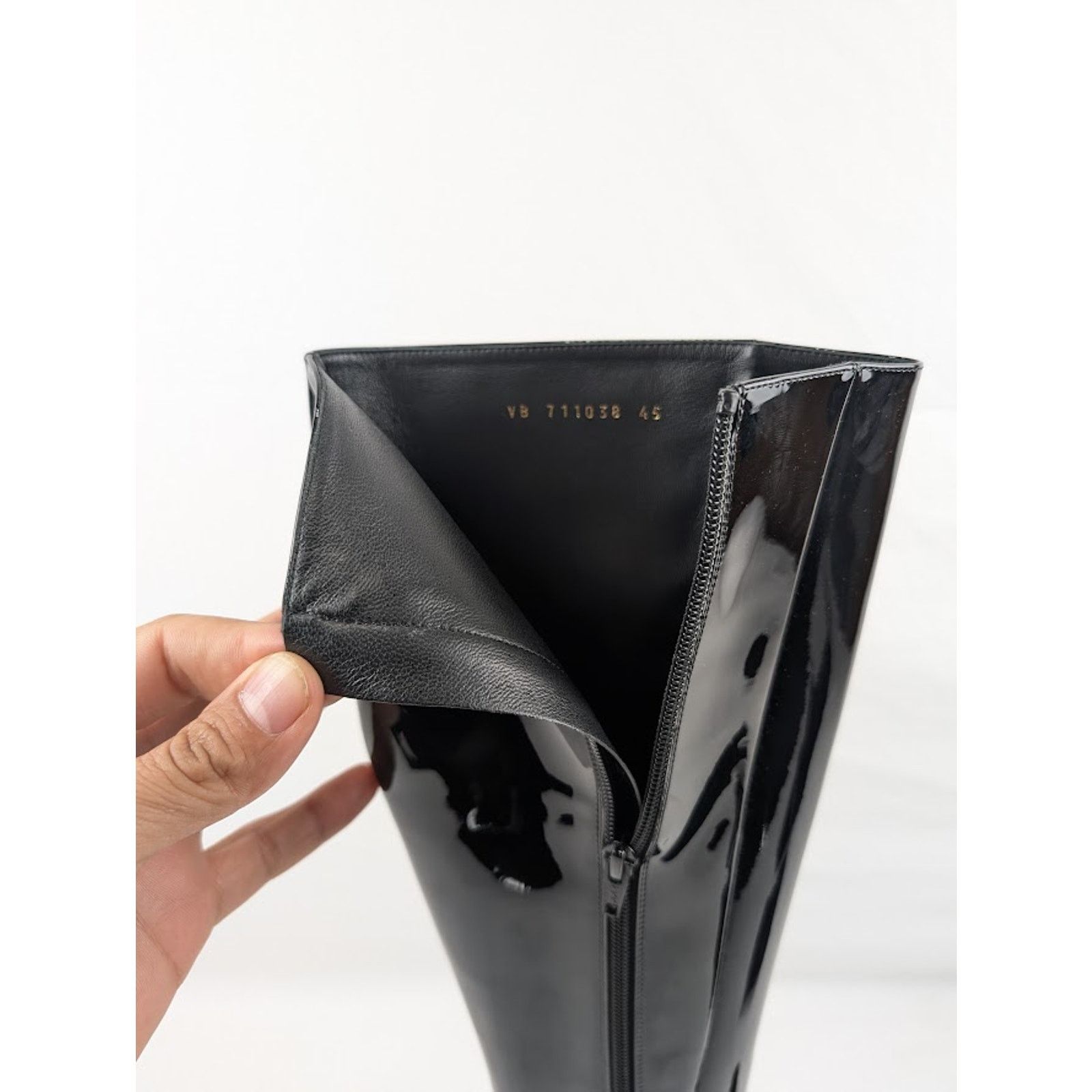 Saint Laurent Paris o1rshd1 Vernice Softy Otto 70 Zipped High Boots in Nero Size US 9.5 / EU 42-43 - 10 Thumbnail