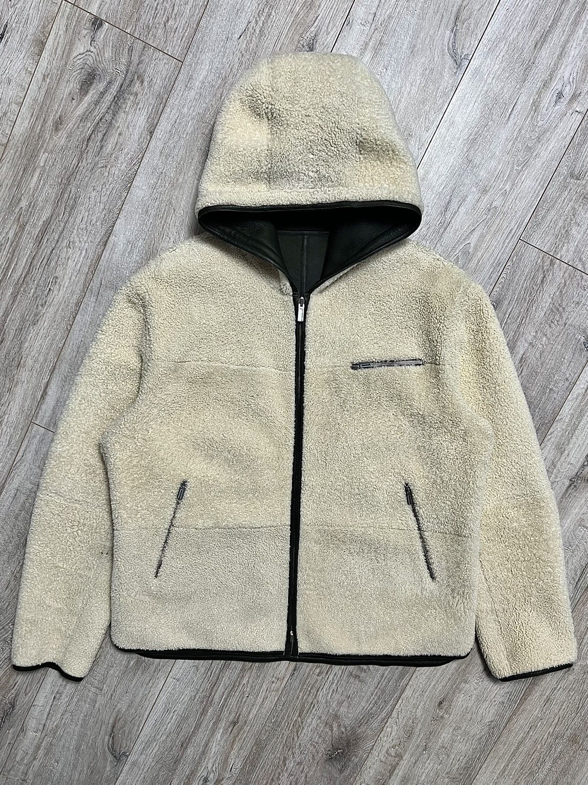 Hermes HERMES Jacket Leather Reversible Lambskin Sheepskin Shearlin Size US XL / EU 56 / 4 - 2 Thumbnail