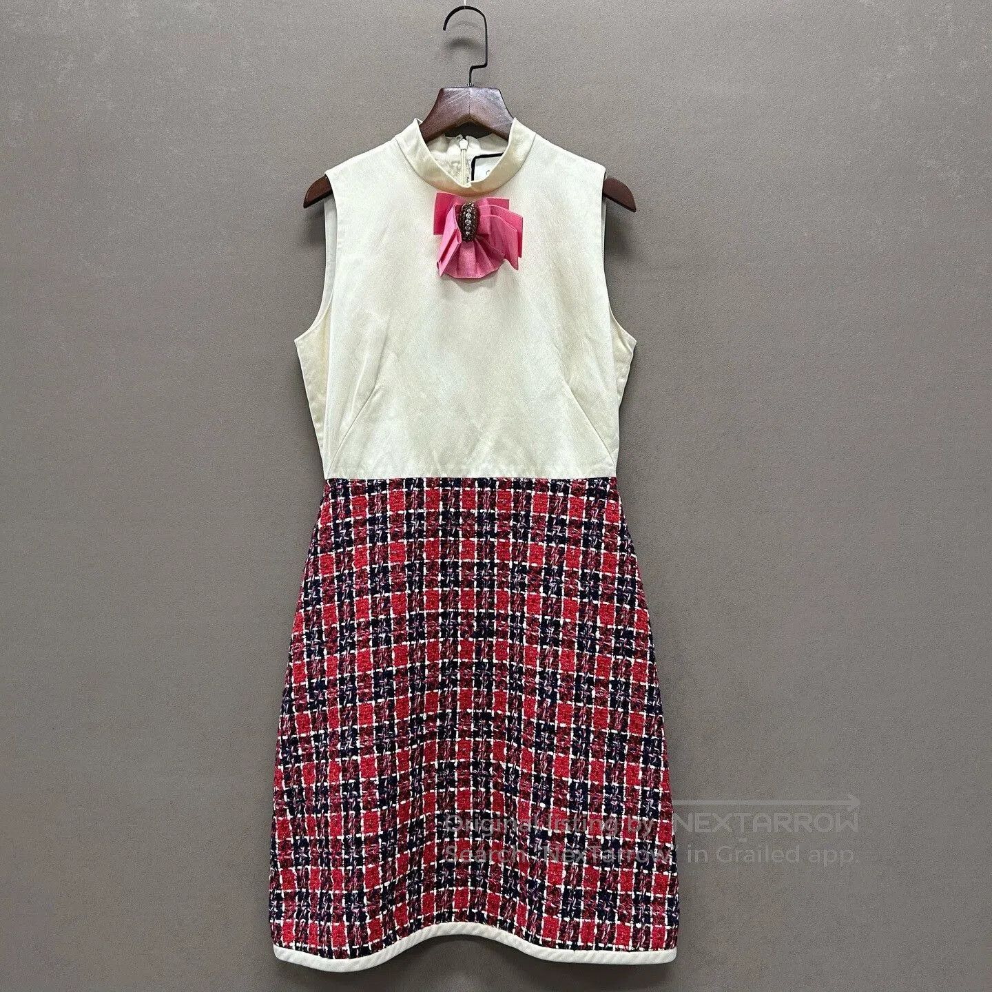 Gucci Gucci Sleeveless Checkered Bow Dress. Size S / US 4 / IT 40 - 1 Thumbnail