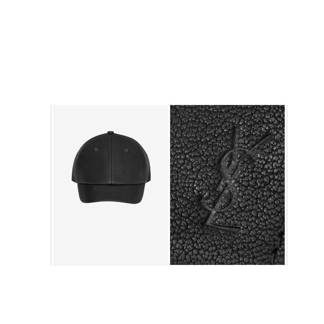 Saint Laurent Paris o1b1hav110525 Size: 57 / Cassandre Leather Hat / Cap Black Size ONE SIZE - 1 Thumbnail