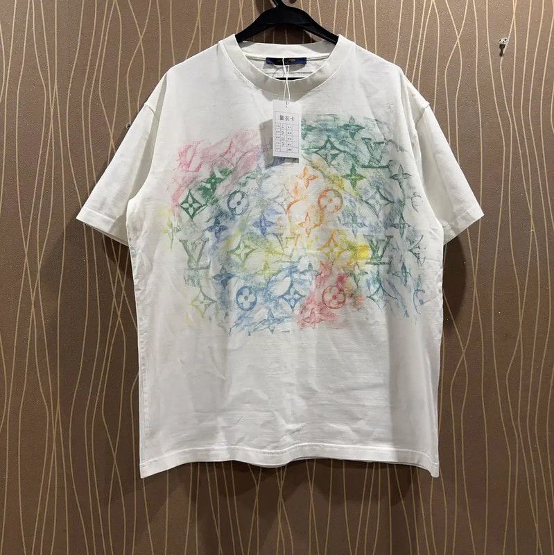 Louis Vuitton Louis Vuitton Men's Large White Cotton T-Shirt 0089 Size US L / EU 52-54 / 3 - 1 Thumbnail