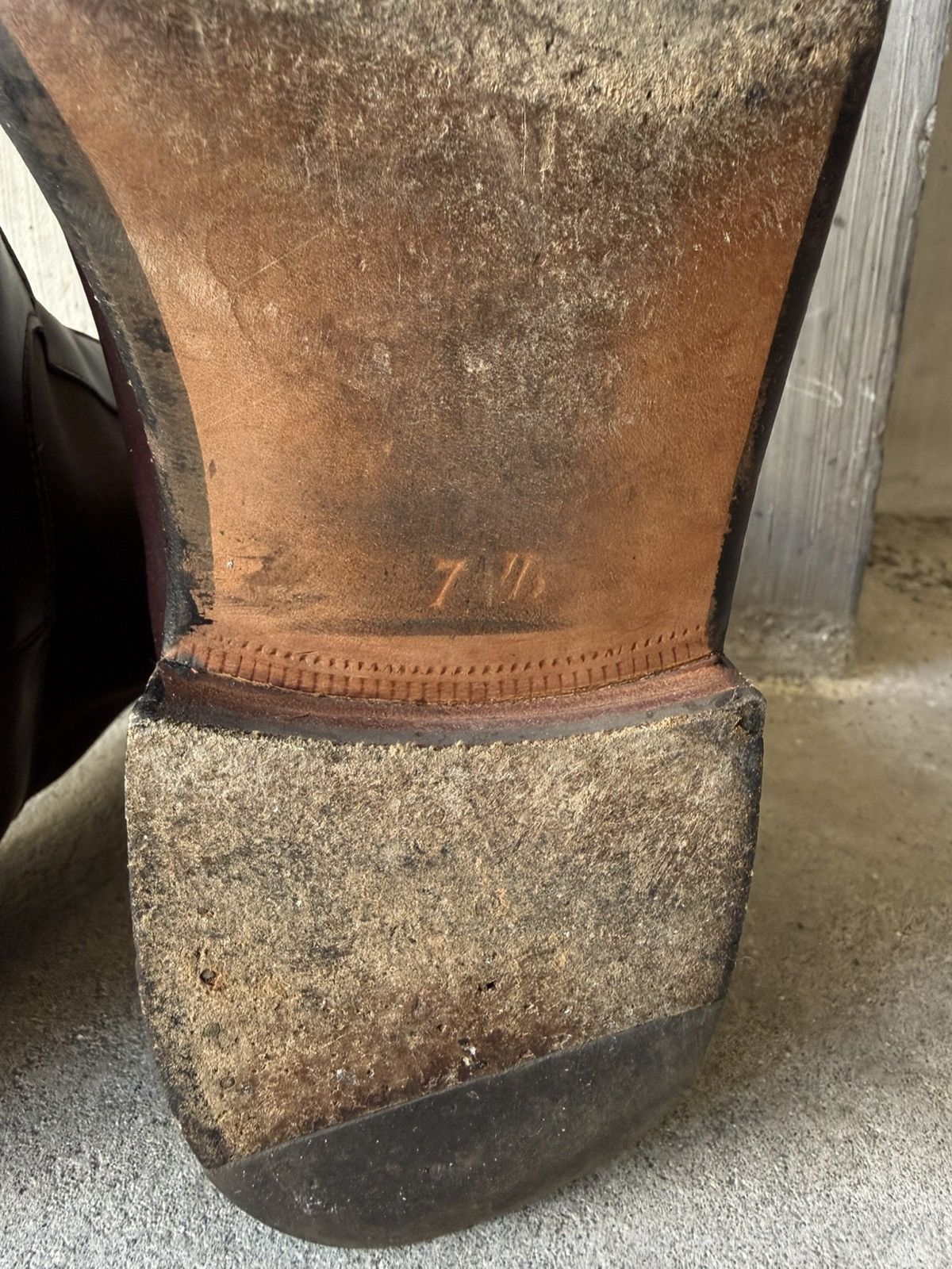 DOLCE&GABBANA Brown Leather Square-Toe Side Gore boots display picture 3