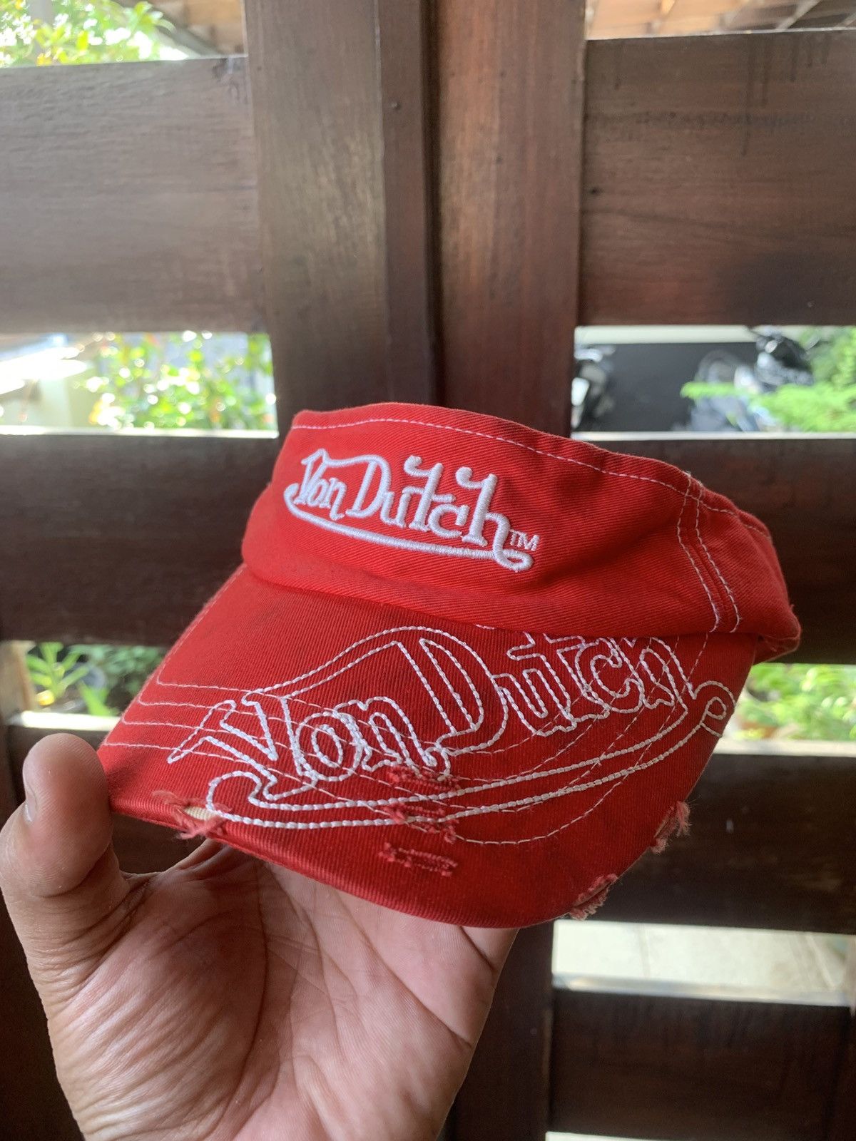 Von Dutch Von Dutch Visor Hat Distressed Design Golf Size ONE SIZE - 2 Thumbnail