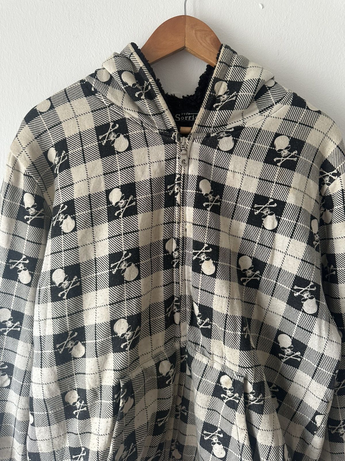 Japanese Brand Sorridere Skull Plaid Zip-Up Fur Hoodie Size US L / EU 52-54 / 3 - 2 Thumbnail