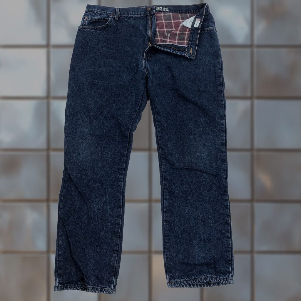 Dickies Dickies Jeans 38x32 Relaxed Fit Flannel Lined Dark Wash Blue Denim Shirt? Size US 38 / EU 54 - 1 Thumbnail