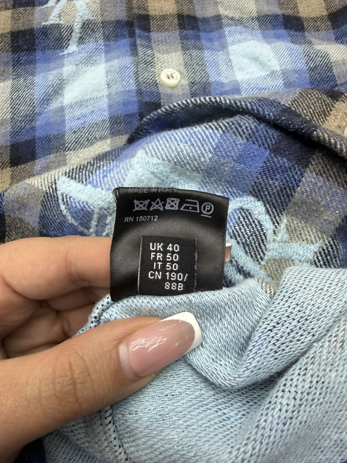 Amiri Amiri Blue Flannel L/S Size US L / EU 52-54 / 3 - 6 Thumbnail