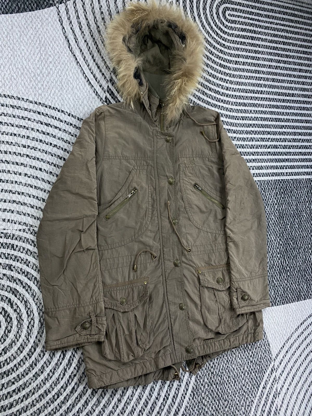 Japanese Brand Vtg Sorridere Sixty Five Spirit Faux Fur Parka Long Jacket Size US M / EU 48-50 / 2 - 3 Thumbnail
