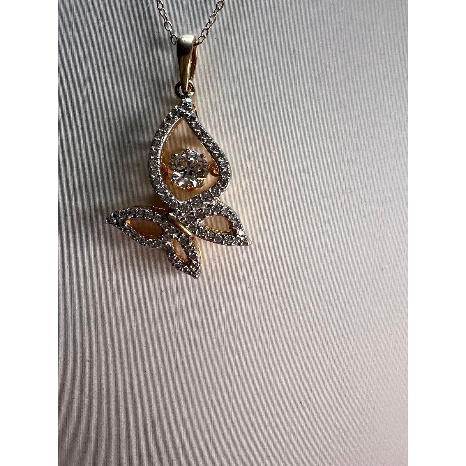 Other Butterfly CZ pendant in YG over 925 with 18 inch chain Size ONE SIZE - 12 Thumbnail