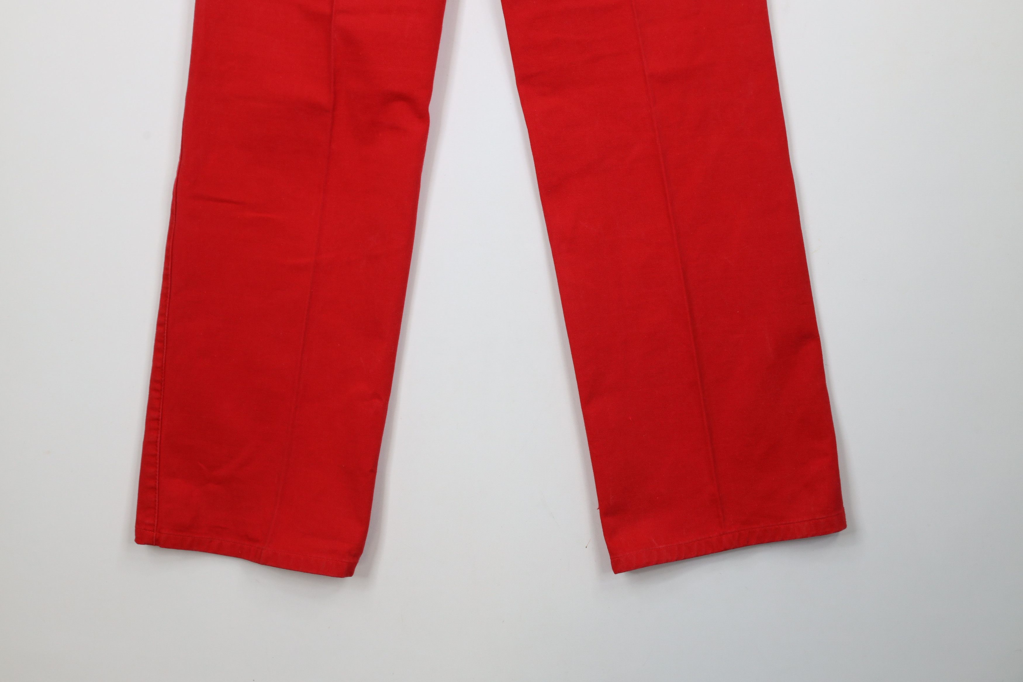 Vintage Vintage 90s Streetwear Wide Leg Chino Pants Red Cotton Size 29" - 15 Thumbnail