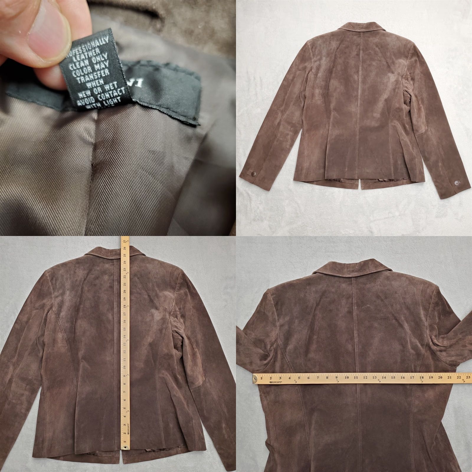Alfani Alfani Blazer Womens XL Brown Leather Casual Professional Lined Jacket Size XL / US 12-14 / IT 48-50 - 8 Thumbnail