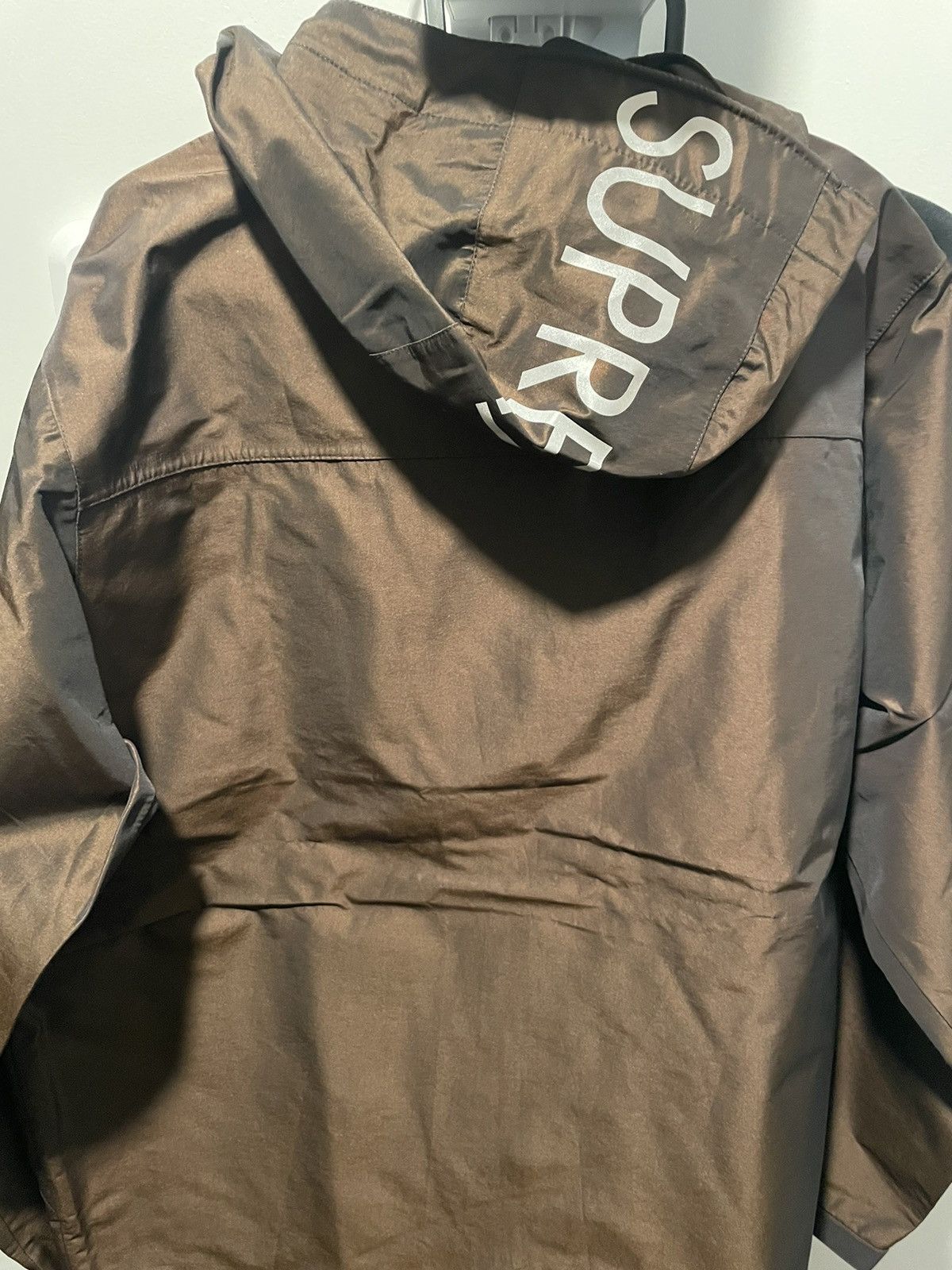 SUPREME IRIDESCENT TAPED SEAM JACKET BROWN FW13 SIZE XL