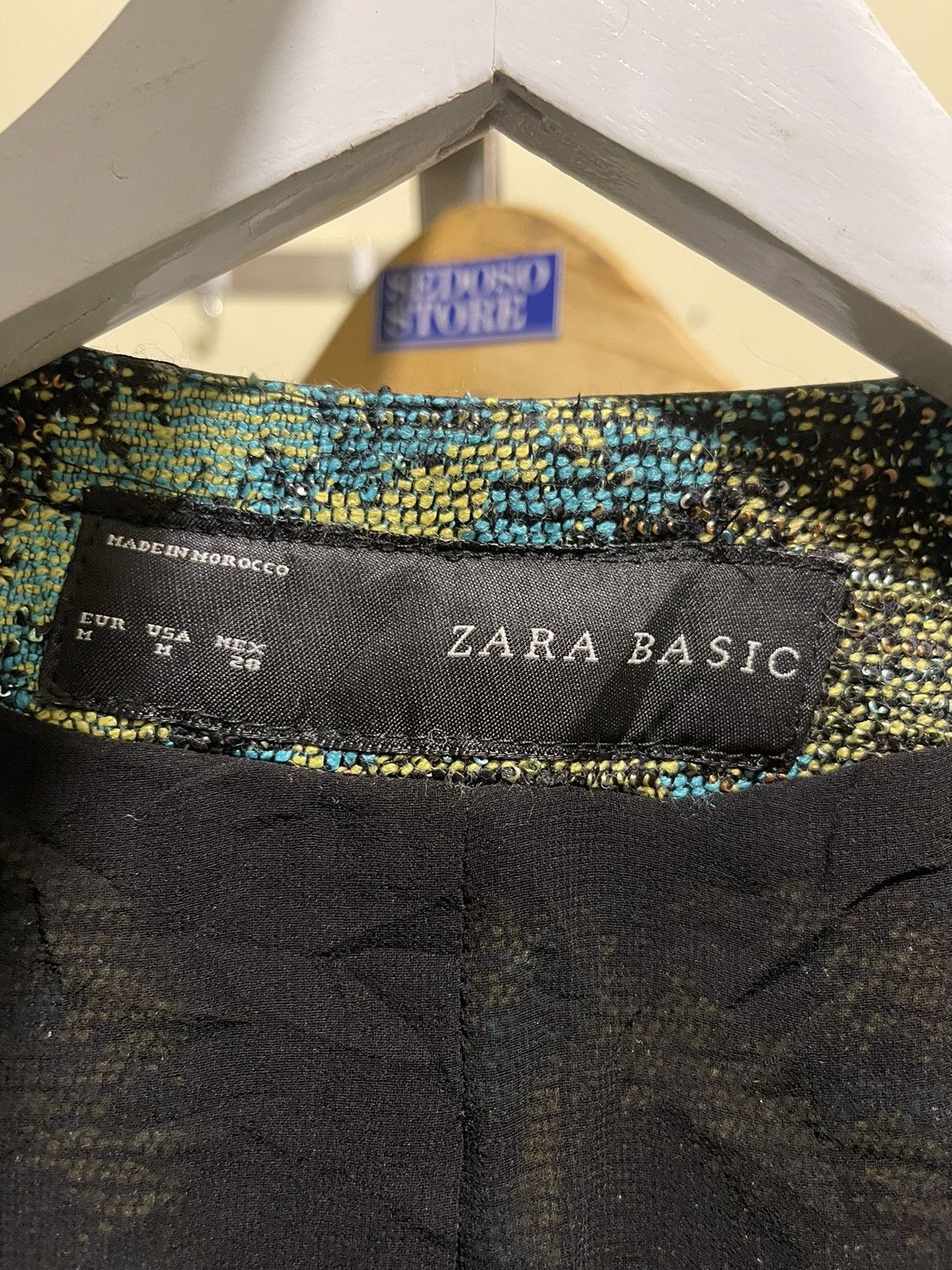 Vintage × Zara Zara Basic Women’s Blazer, Ethnic Green pattern Size M / US 6-8 / IT 42-44 - 4 Thumbnail