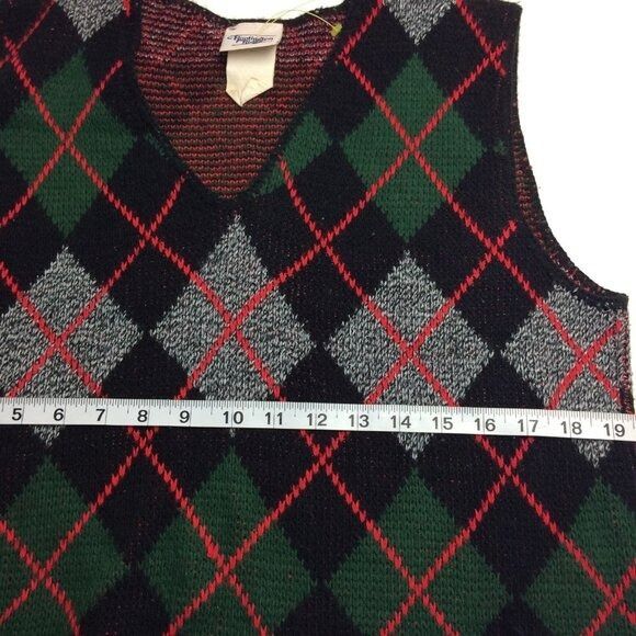 Vintage Vintage Huntington Ridge hand knitted stripes squares vest Size US L / EU 52-54 / 3 - 5 Thumbnail