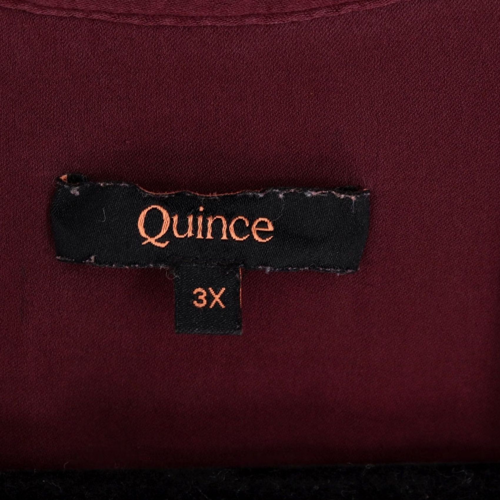 Quince Quince Womens Plus Size 3X Blouse Wine Stretch Silk Collared Button Size XXL / US 16-18 / IT 52-54 - 5 Thumbnail