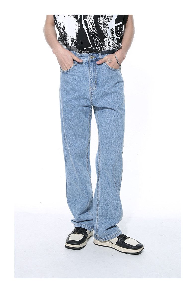 Japanese Brand Men's Japanese Retro Classic Washed Light Color Denim Jeans Size US 32 / EU 48 - 2 Thumbnail