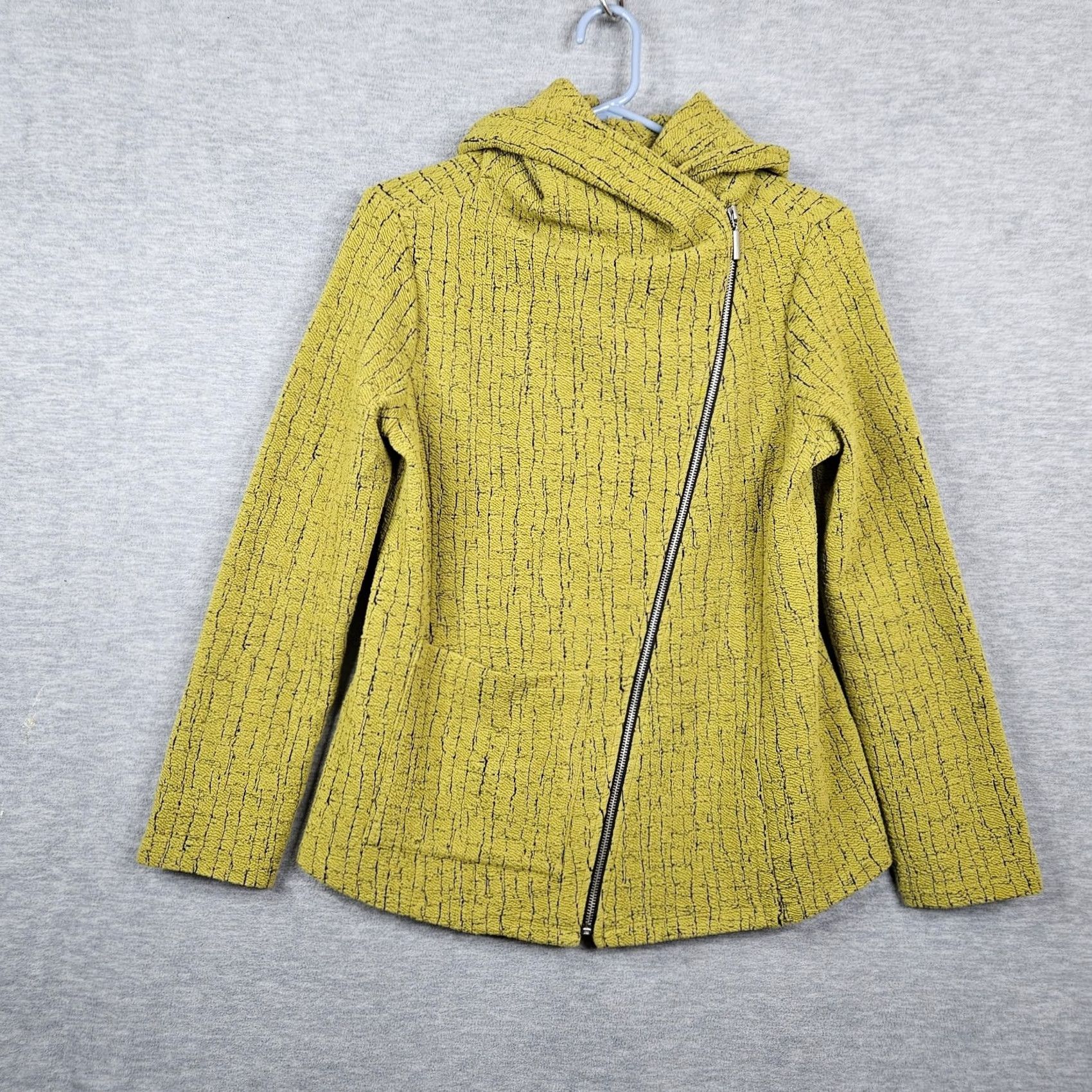 Habitat Habitat Jacket Women's XS Yellow Asymmetrical Zip Cotton Blend Textured Casual All Seasons Shirt? Size XS / US 0-2 / IT 36-38 - 2 Thumbnail